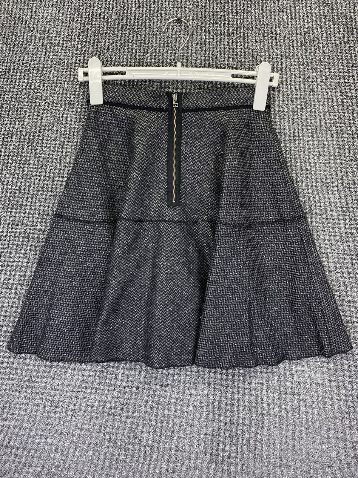 image of Vintage Lanvin Wool Mini Skirts in Black, Women's (Size 24)