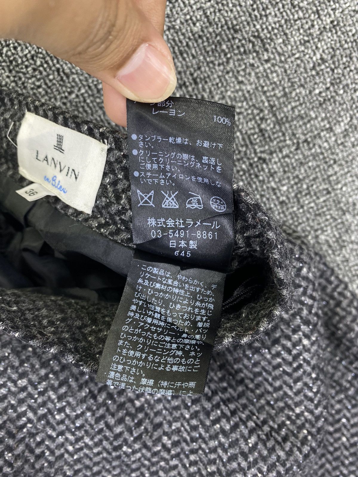 Lanvin Vintage Lanvin Wool Mini Skirts Size 24" / US 00 / IT 34 - 5 Thumbnail