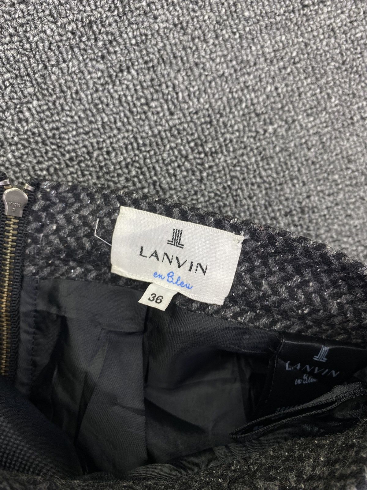 Lanvin Vintage Lanvin Wool Mini Skirts Size 24" / US 00 / IT 34 - 3 Thumbnail