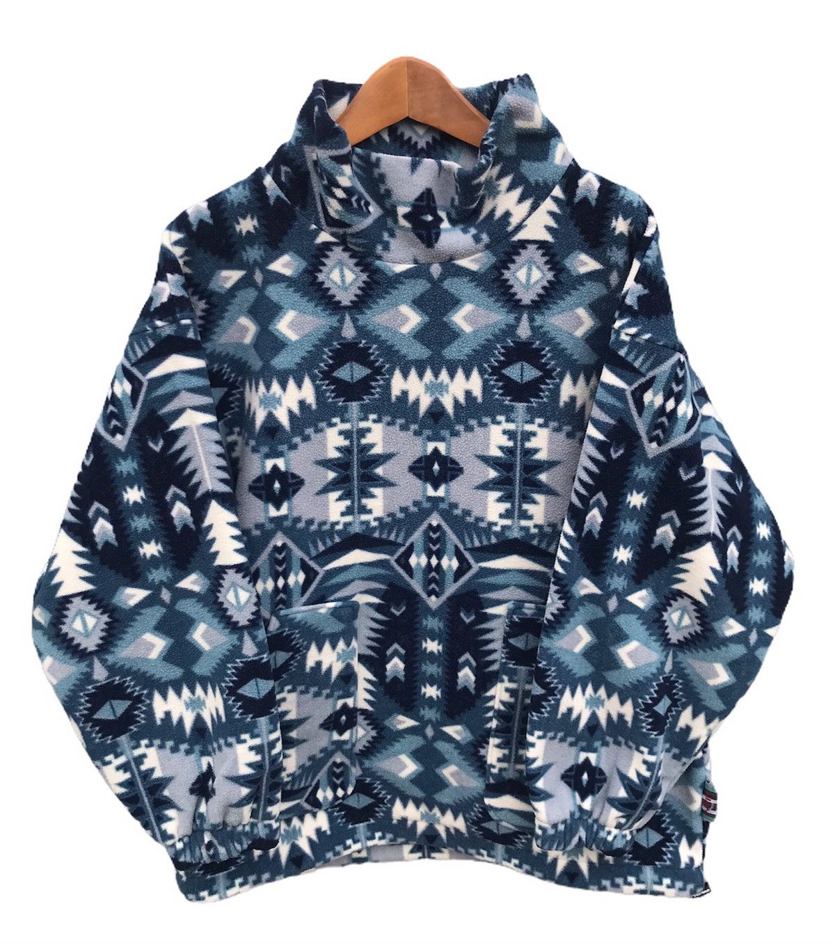 Vintage Vintage Ellesse native printed turtleneck fleece sweatshirt Size US M / EU 48-50 / 2 - 1 Thumbnail