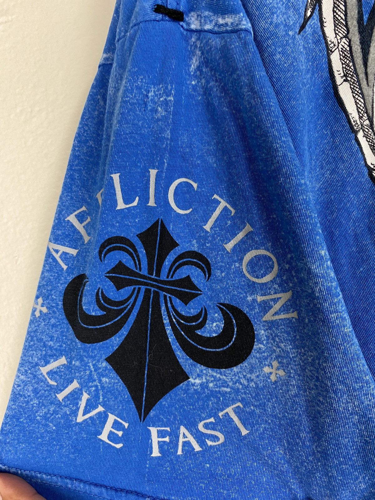 Affliction × Vintage Vintage Blue Affliciton T Shirt y2k Skull Cross Wings Tee Size US XXL / EU 58 / 5 - 6 Thumbnail
