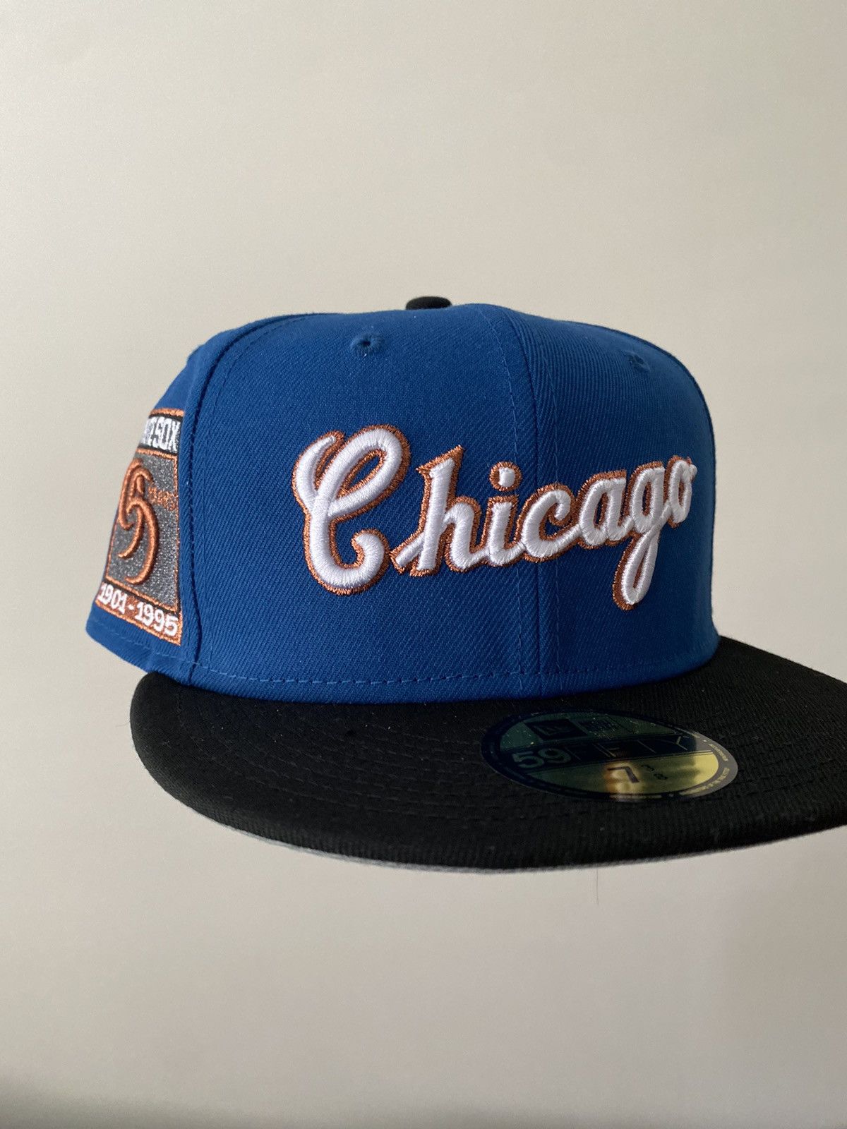 image of Hat Club x Myfitteds 7 3/8 Burdeens Chicago White Sox “Jordan Wizards” Script in Blue, Men's