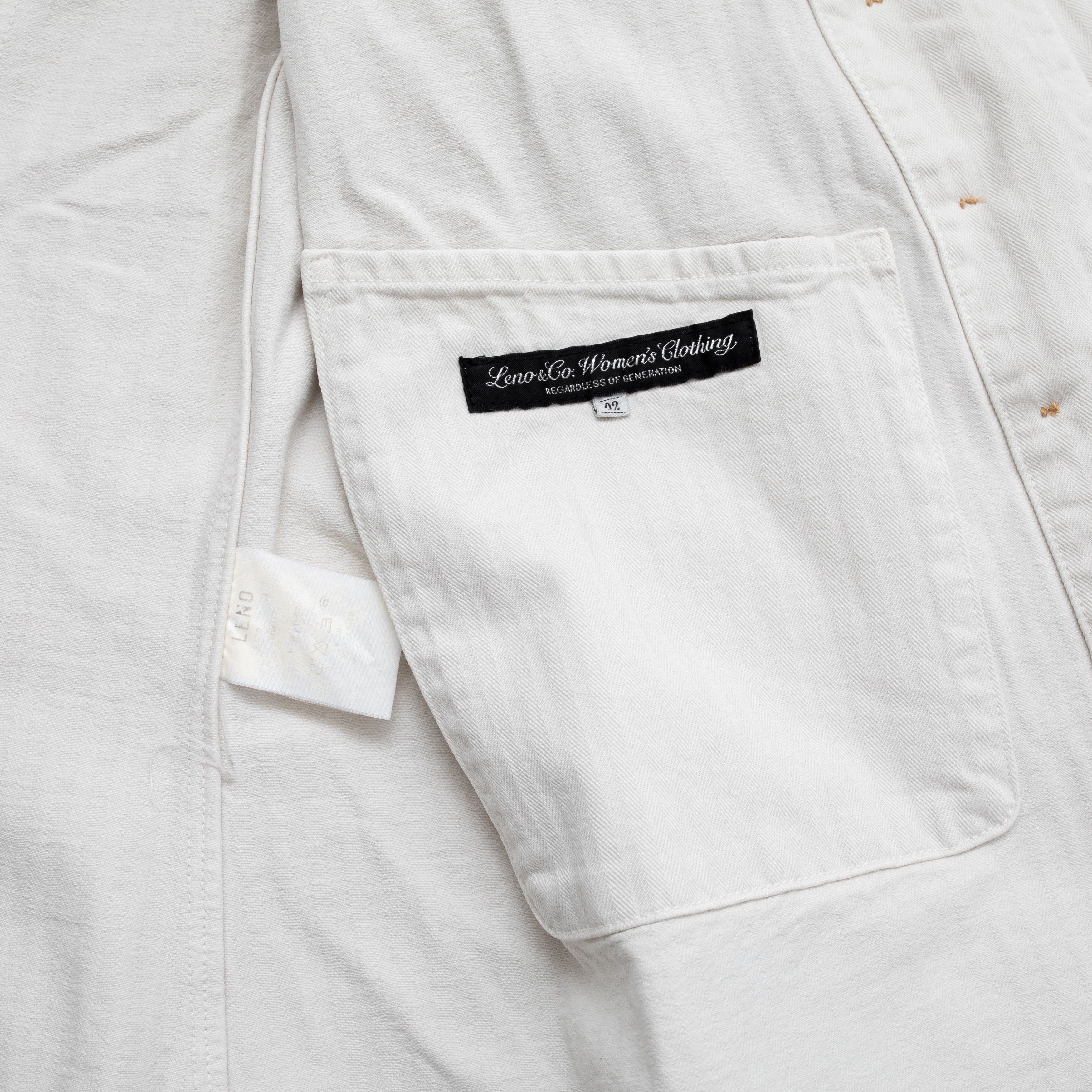 Japanese Brand LENO & CO White Denim Jacket Size S / US 4 / IT 40 - 4 Thumbnail