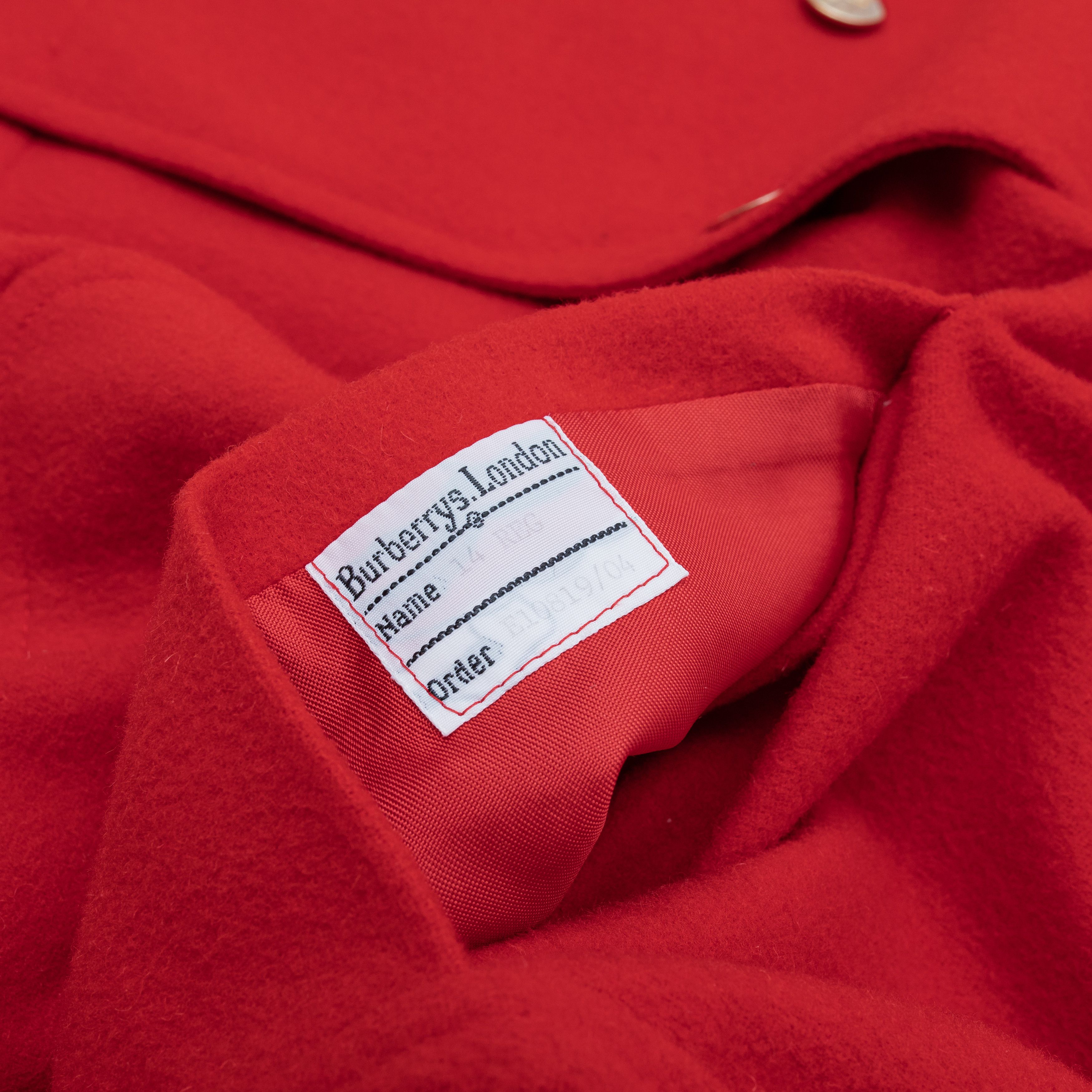 Burberry BURBERRYS Vintage Red Wool Peacoat Size L / US 10 / IT 46 - 5 Thumbnail