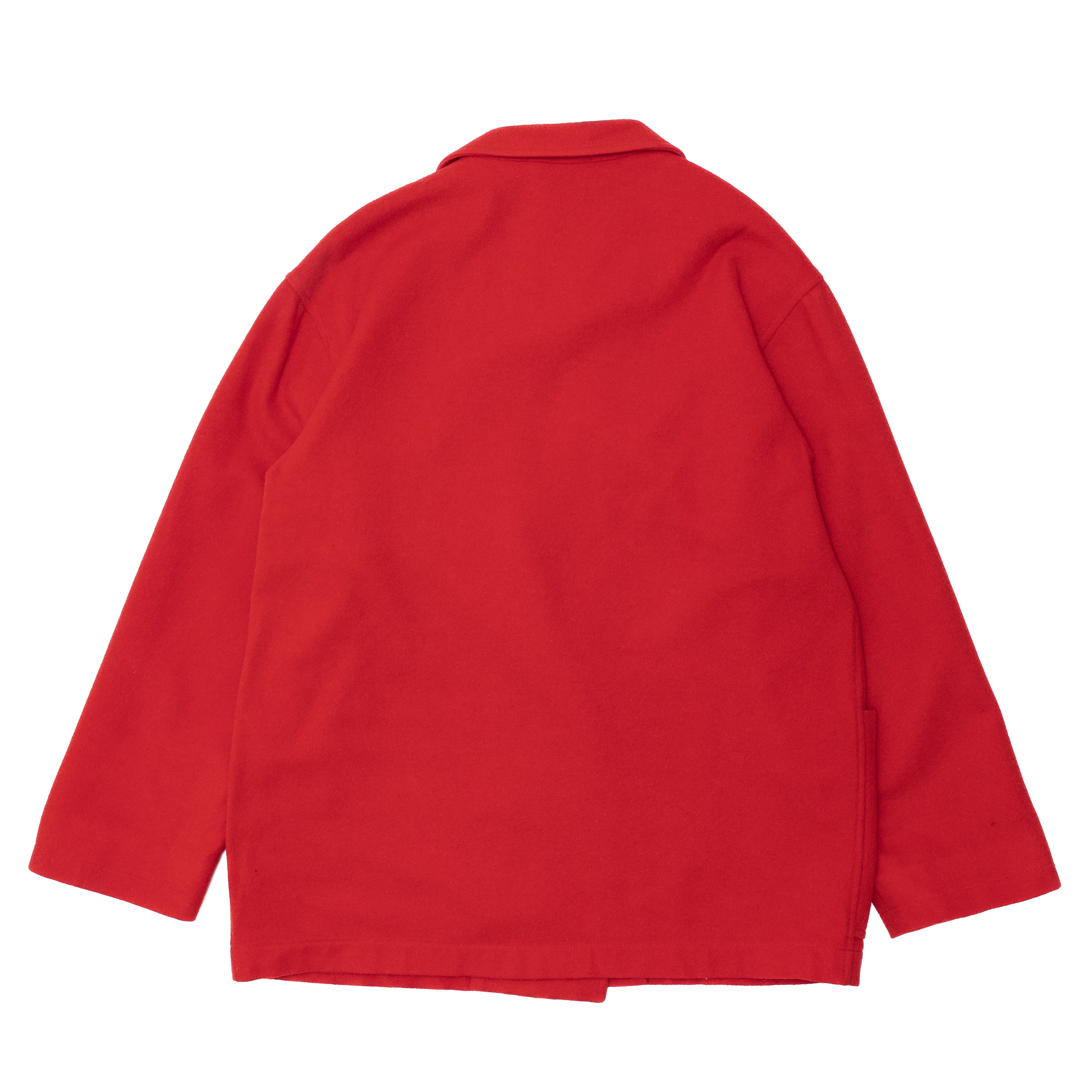 Burberry BURBERRYS Vintage Red Wool Peacoat Size L / US 10 / IT 46 - 8 Thumbnail