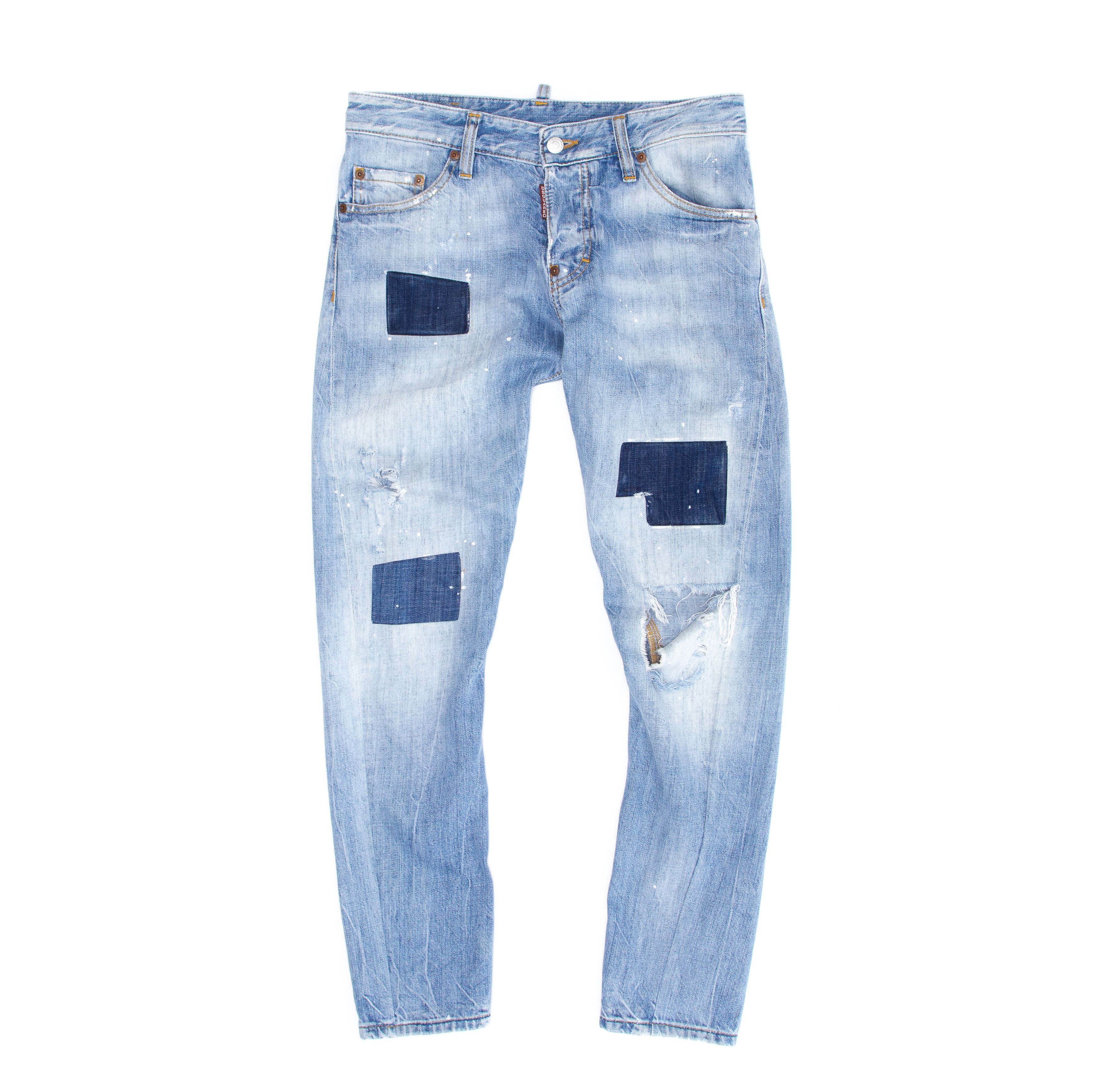 Dsquared2 DSQUERED2 Patchwork Distressed Painter Jeans Size US 29 - 1 Thumbnail