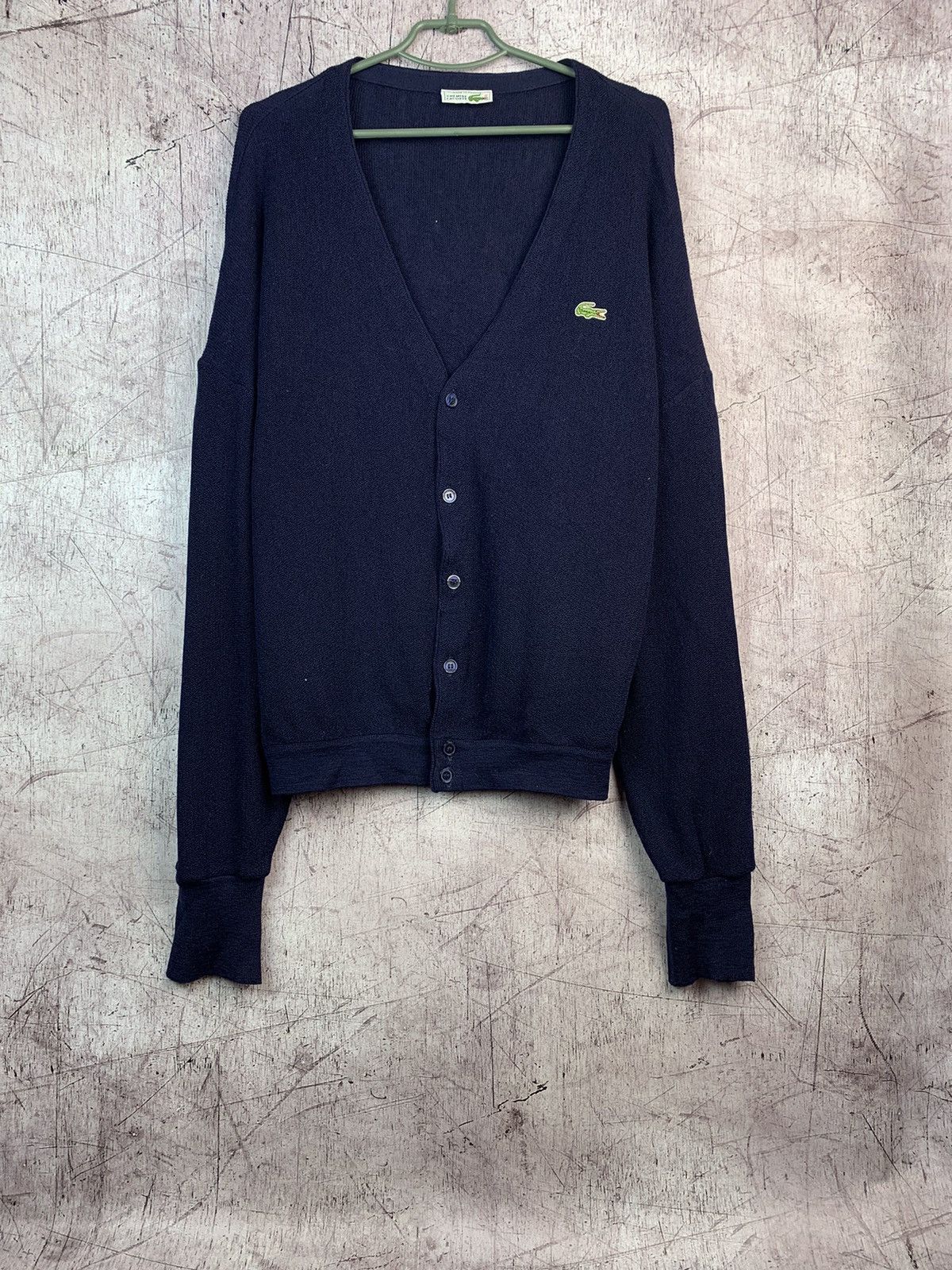 Lacoste Vintage Cardigan Buttons Wool Sweater Size US L / EU 52-54 / 3 - 1 Thumbnail