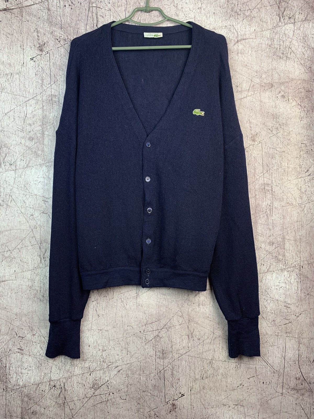 Lacoste Vintage Cardigan Buttons Wool Sweater Size US L / EU 52-54 / 3 - 2 Thumbnail