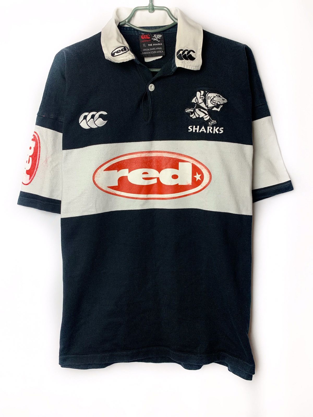 Canterbury of New Zealand × Vintage Vintage Canterbury Sharks 1995 Rugby Jersey Size US XL / EU 56 / 4 - 1 Thumbnail