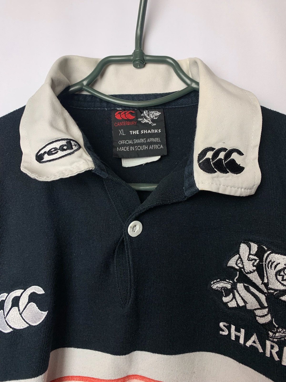 Canterbury of New Zealand × Vintage Vintage Canterbury Sharks 1995 Rugby Jersey Size US XL / EU 56 / 4 - 6 Thumbnail