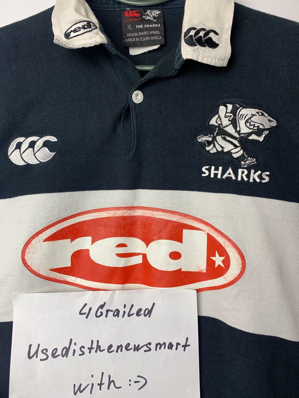 Canterbury of New Zealand × Vintage Vintage Canterbury Sharks 1995 Rugby Jersey Size US XL / EU 56 / 4 - 7 Thumbnail