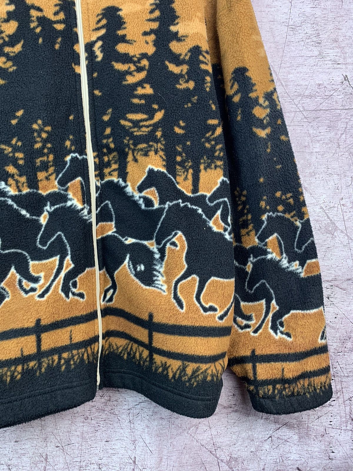 Vintage Animal Fleece Horse Printed Vintage 1990s Size US L / EU 52-54 / 3 - 4 Thumbnail