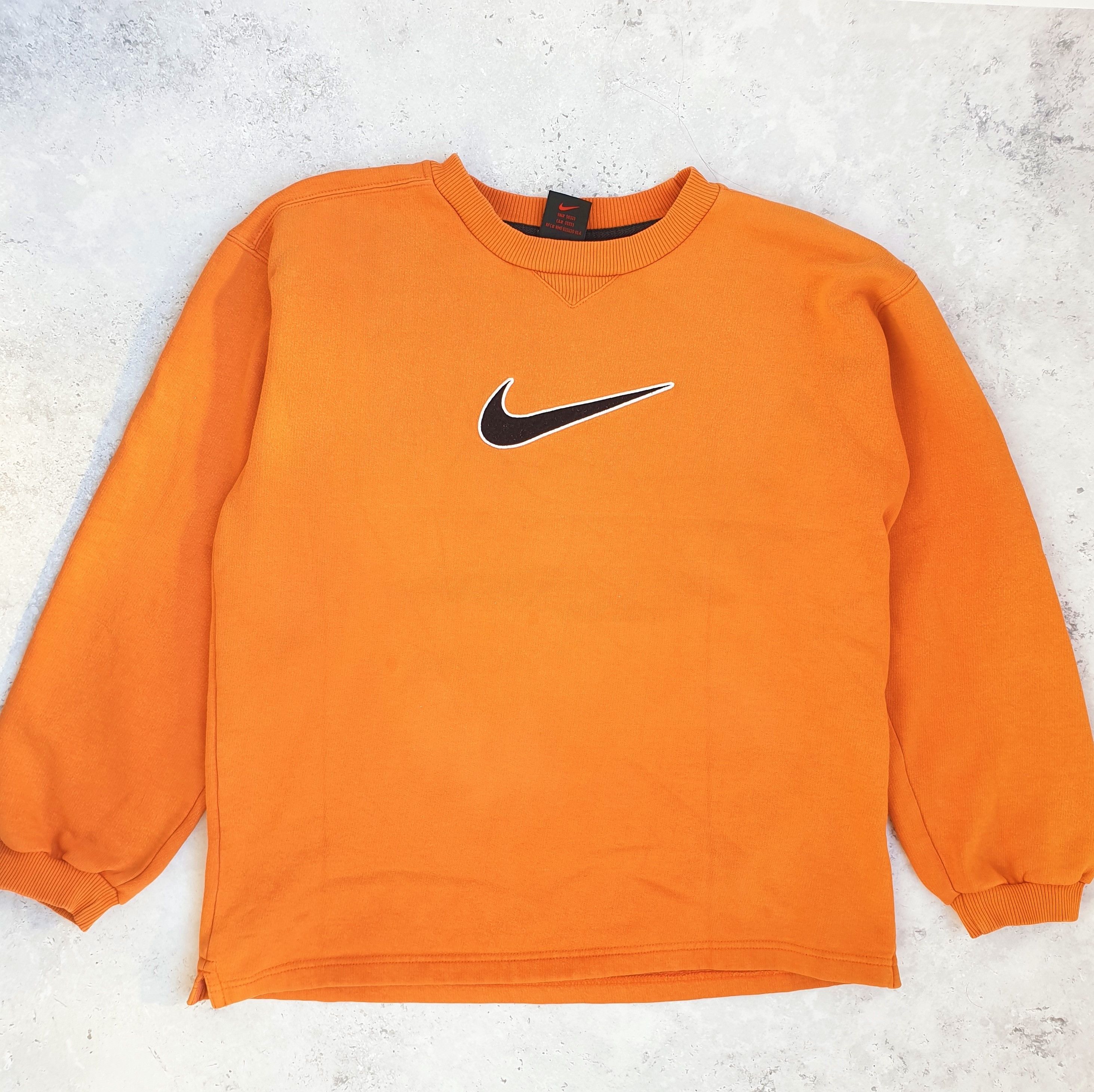 Nike Vintage Nike Center Swoosh Orange Sweatshirt Grailed