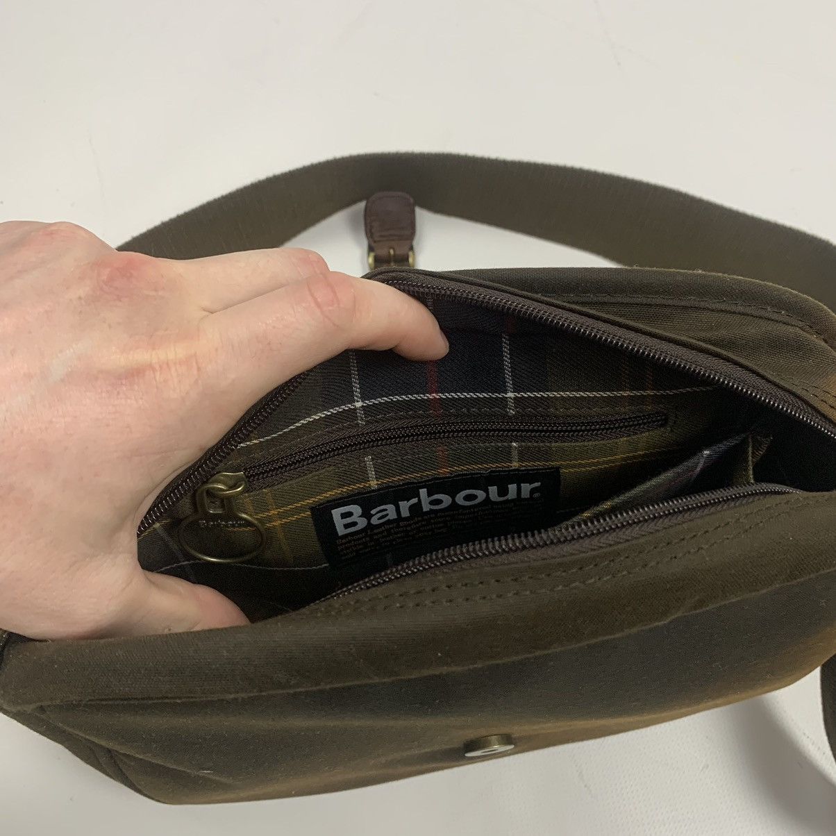 Barbour Wax Leather Cartridge Bag