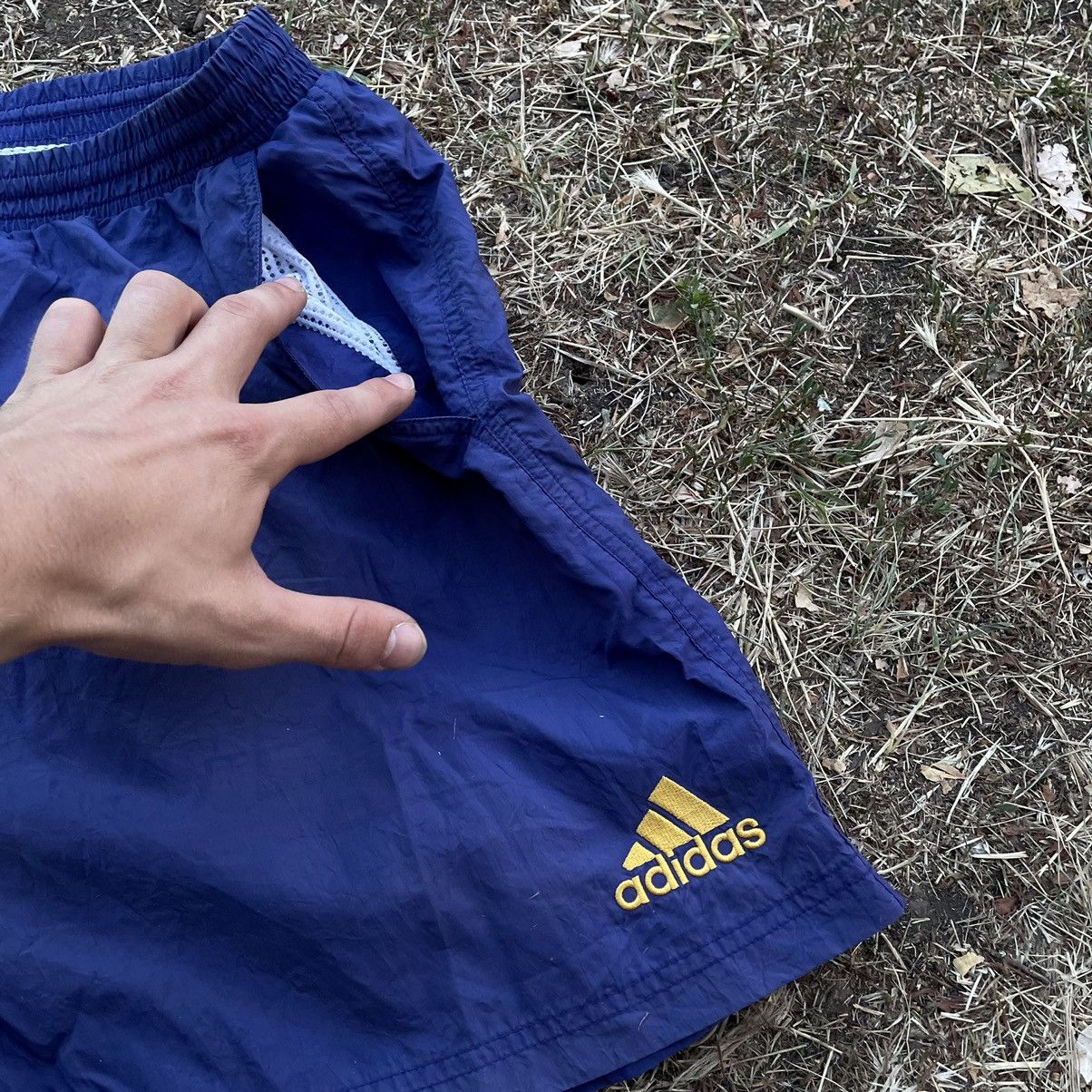 Vintage Vintage 90s Adidas Shorts Baggy Streetwear Blue Bleached 34 Size US 34 / EU 50 - 6 Thumbnail