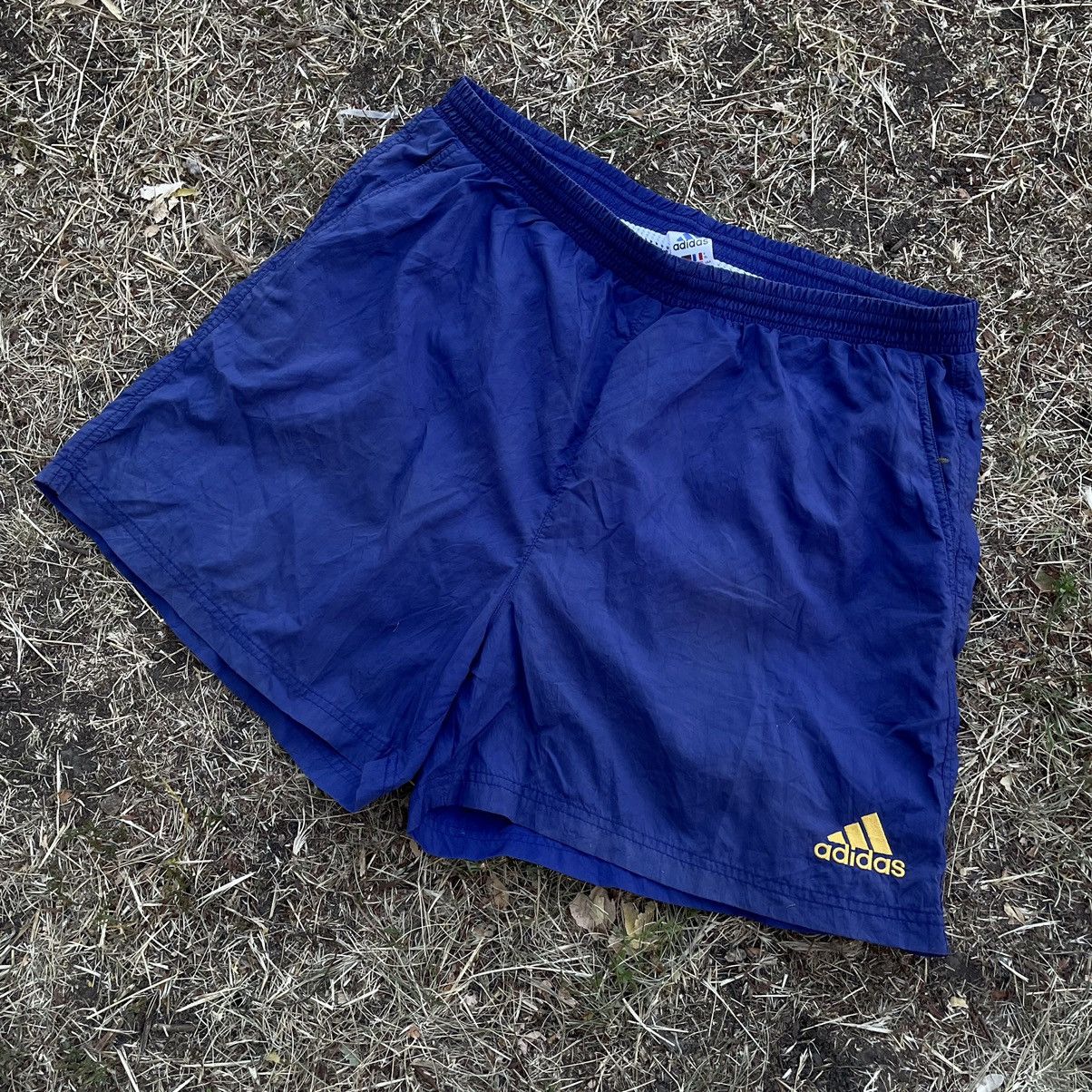 Vintage Vintage 90s Adidas Shorts Baggy Streetwear Blue Bleached 34 Size US 34 / EU 50 - 4 Thumbnail