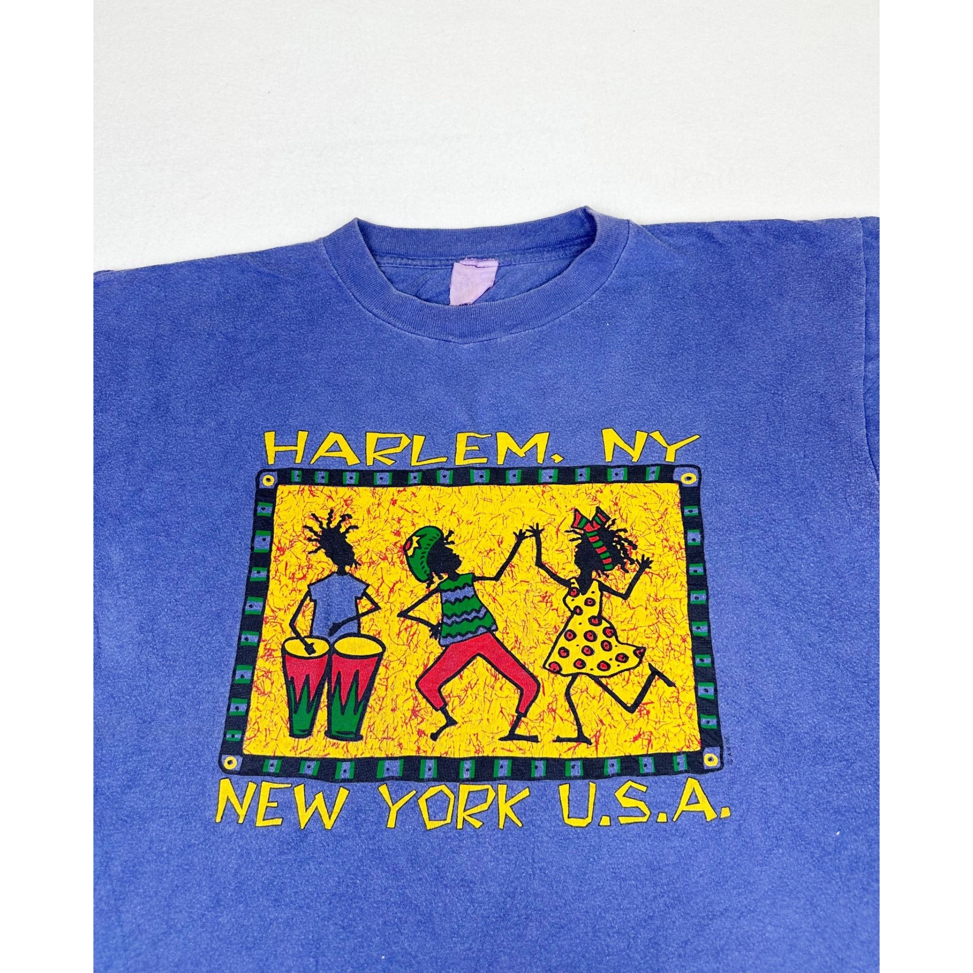 Vintage Vintage 90s Harlem New York T-Shirt Rasta Purple Single Stit Size US L / EU 52-54 / 3 - 1 Preview