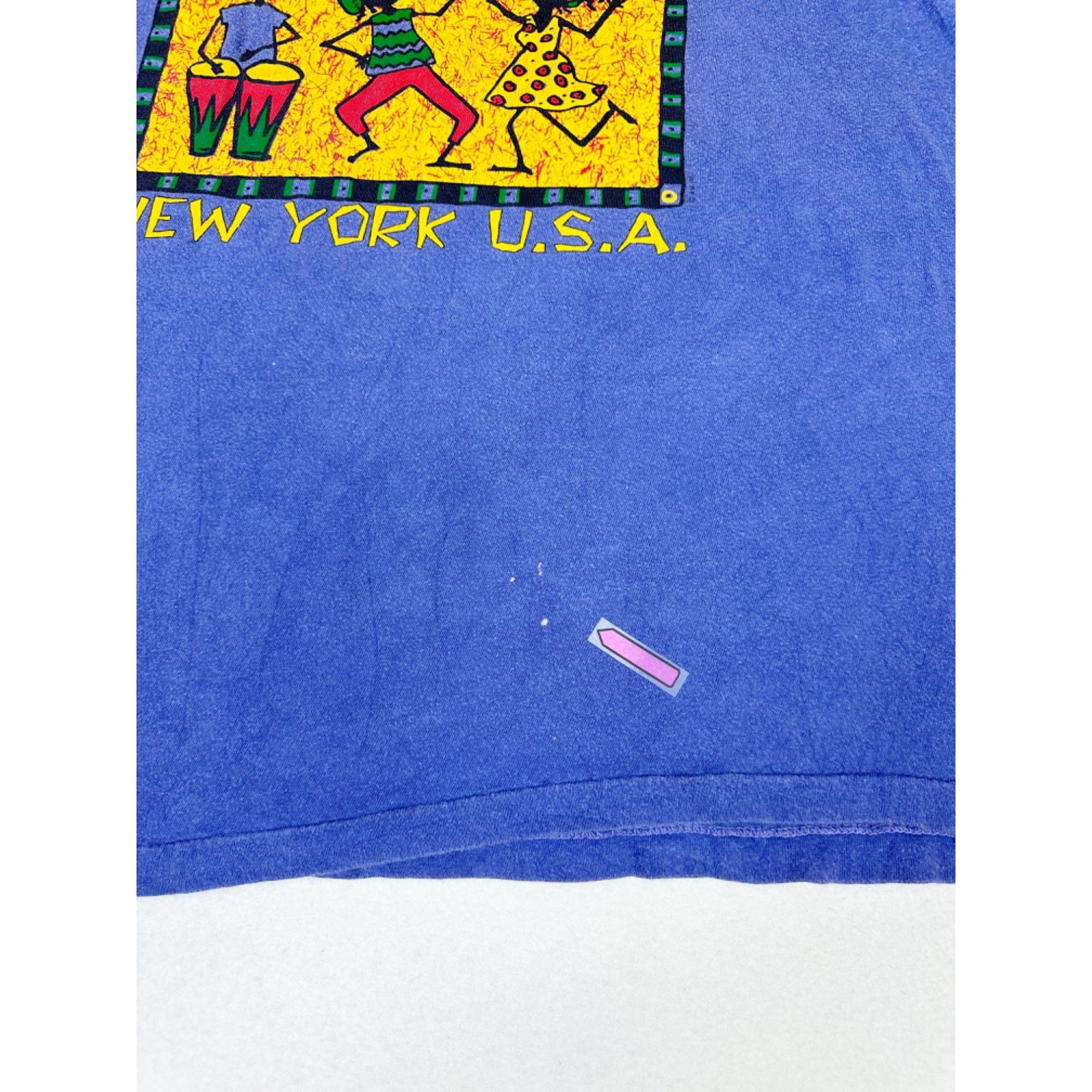 Vintage Vintage 90s Harlem New York T-Shirt Rasta Purple Single Stit Size US L / EU 52-54 / 3 - 6 Thumbnail