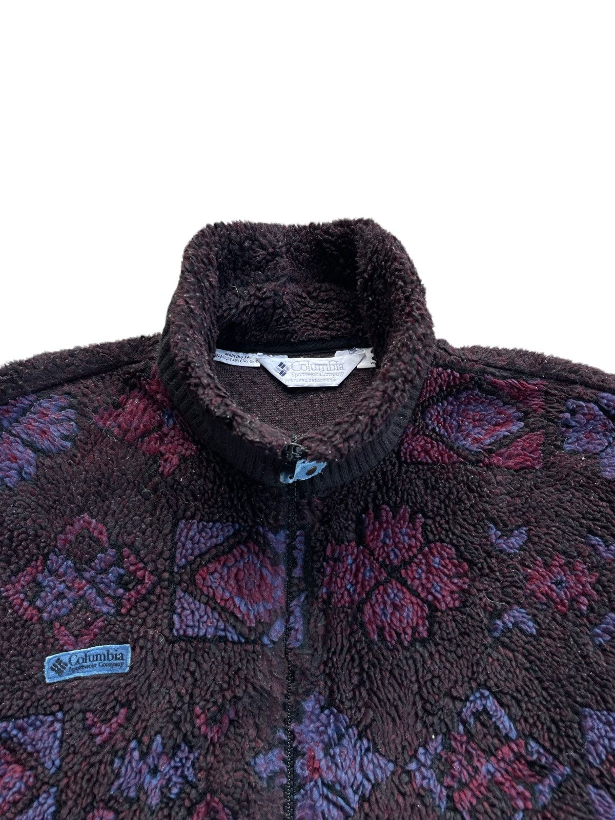 Columbia Columbia Jacquard Deep Pile Floral Fleece Blouson Jacket Size M / US 6-8 / IT 42-44 - 8 Thumbnail