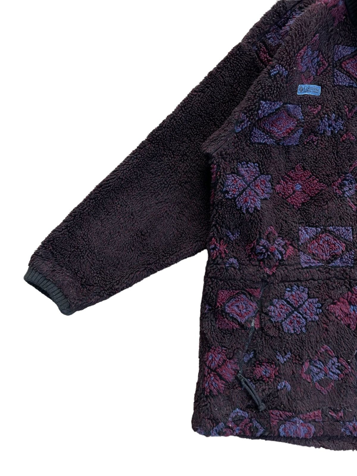 Columbia Columbia Jacquard Deep Pile Floral Fleece Blouson Jacket Size M / US 6-8 / IT 42-44 - 3 Thumbnail