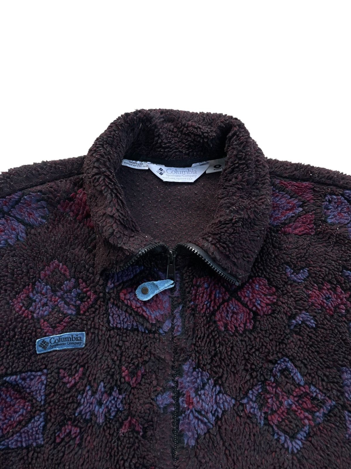 Columbia Columbia Jacquard Deep Pile Floral Fleece Blouson Jacket Size M / US 6-8 / IT 42-44 - 9 Thumbnail