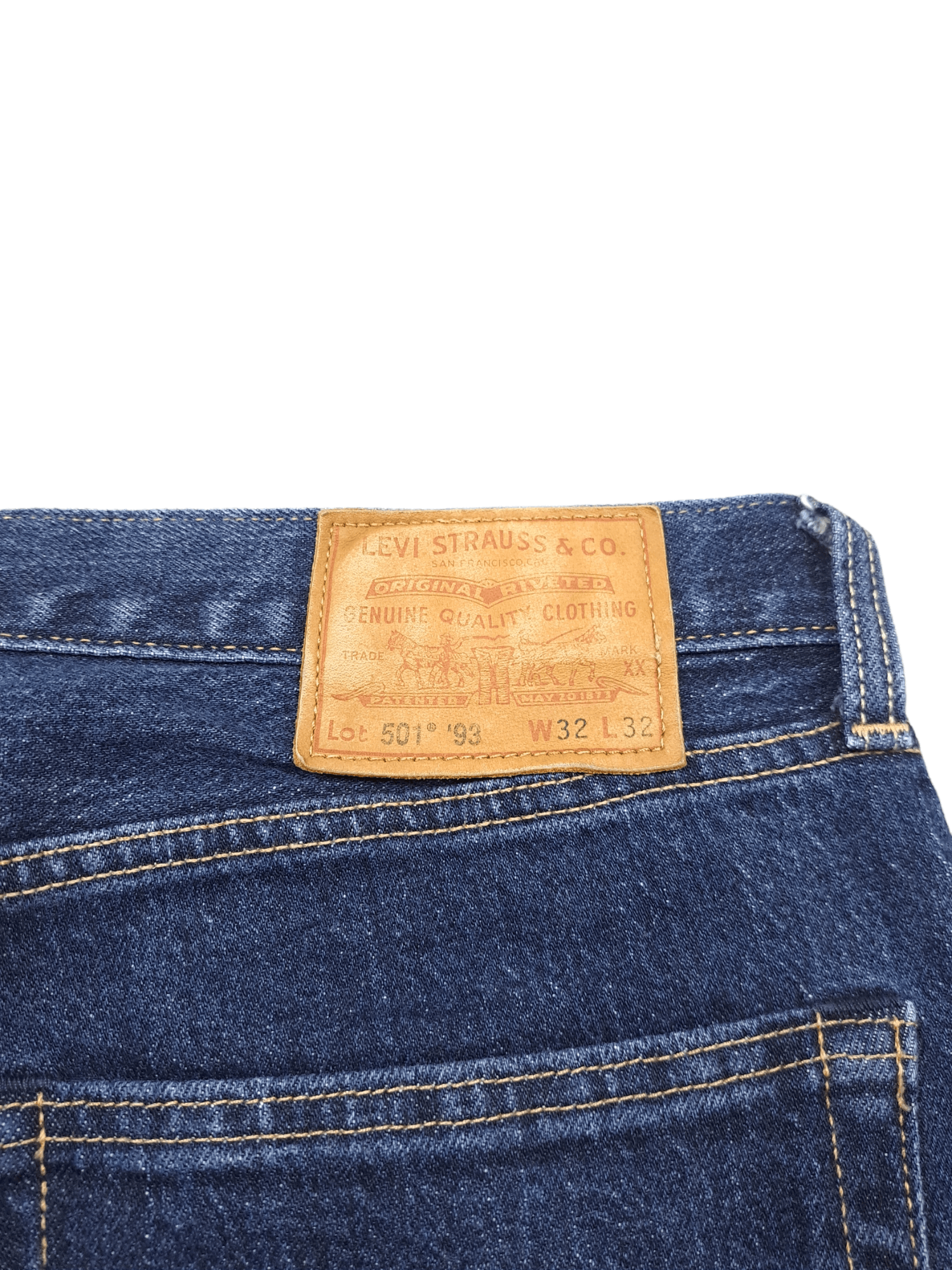 Levi's × Levi's Vintage Clothing × Vintage 💎 32/32 Bundle of 3x Levi's 501 93' Navy Straight Jeans Y2K Size US 32 / EU 48 - 9 Thumbnail