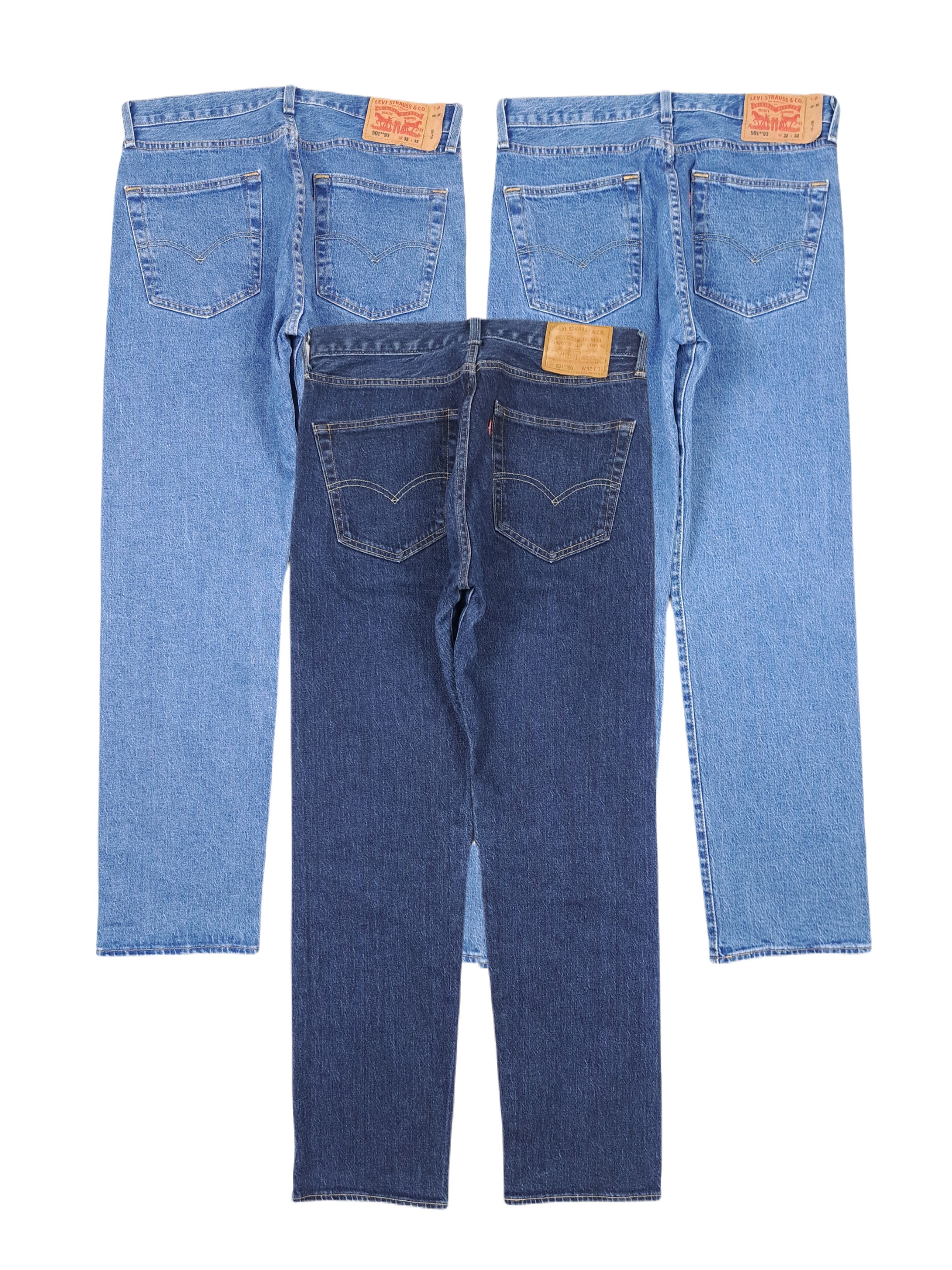Levi's × Levi's Vintage Clothing × Vintage 💎 32/32 Bundle of 3x Levi's 501 93' Navy Straight Jeans Y2K Size US 32 / EU 48 - 2 Thumbnail