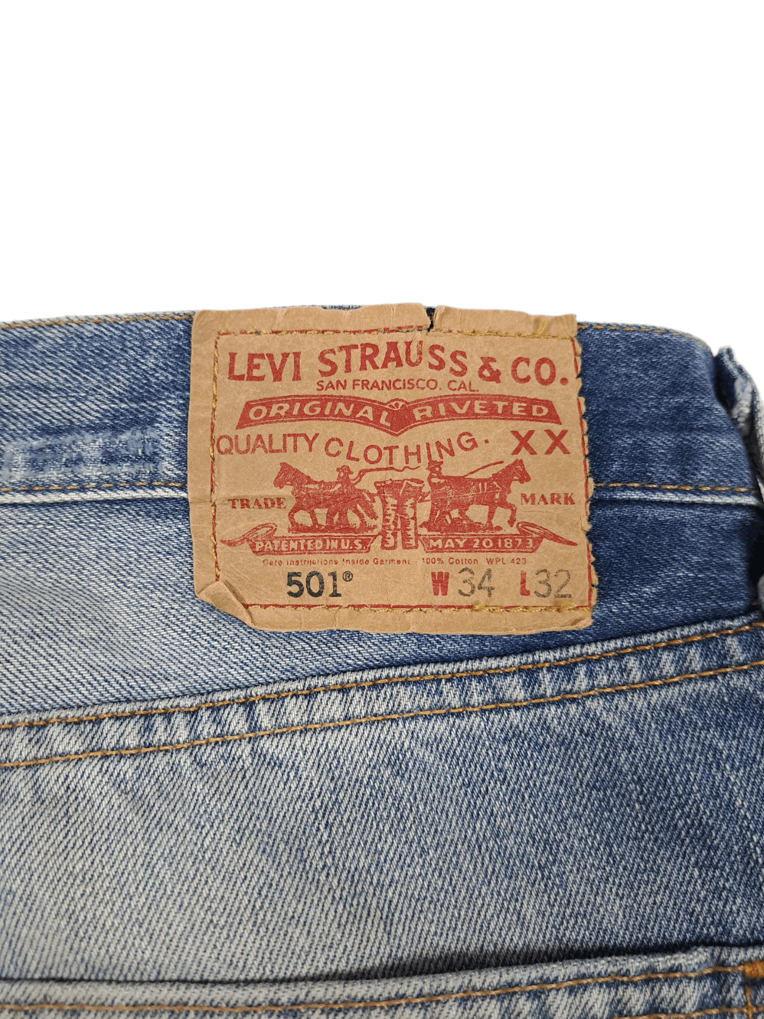 Levi's Vintage Clothing 💎 Size 34/32 Vintage 00's Levis 501 Acid Wash Blue Jeans Size US 34 / EU 50 - 5 Thumbnail