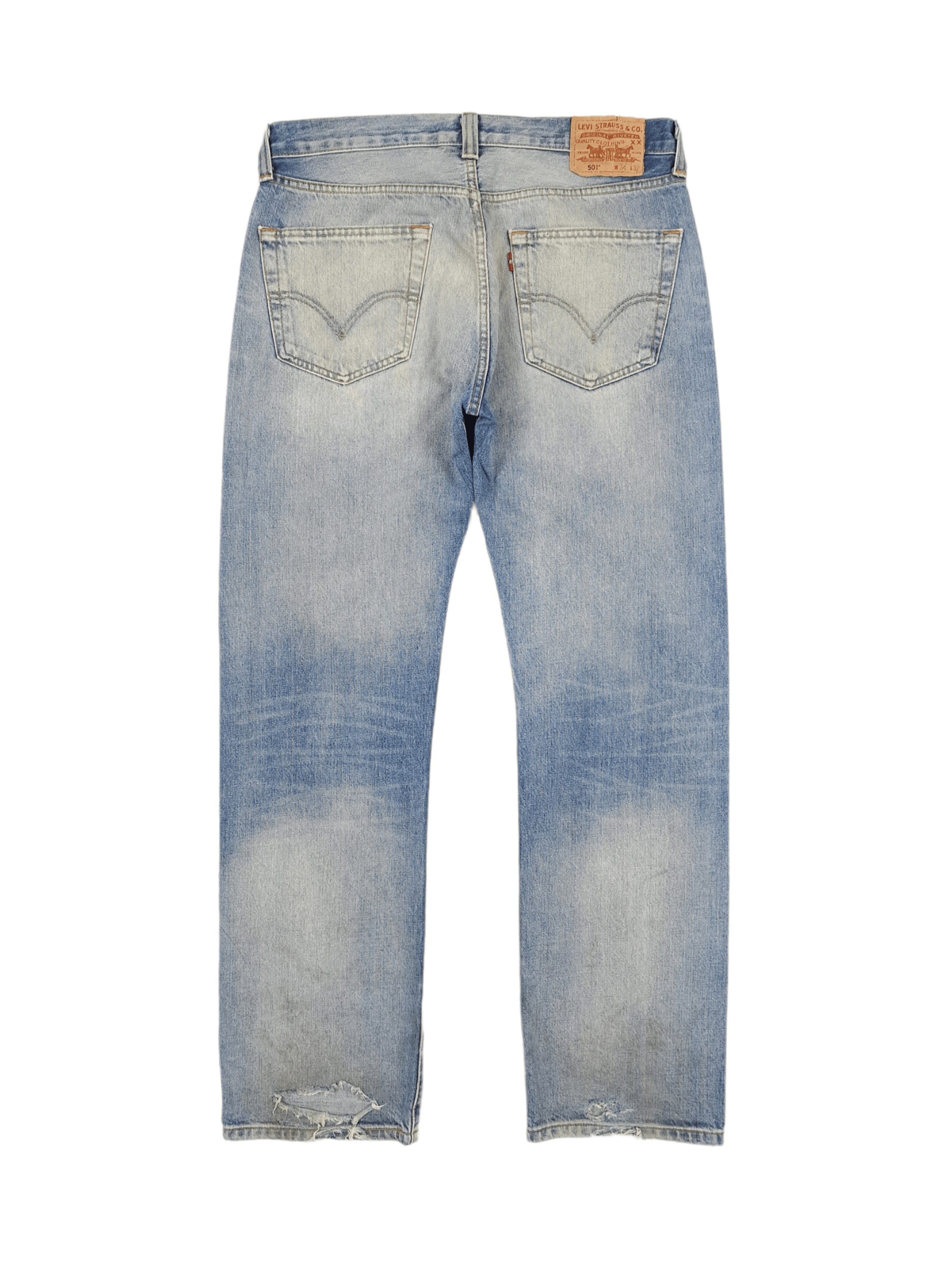 Levi's Vintage Clothing 💎 Size 34/32 Vintage 00's Levis 501 Acid Wash Blue Jeans Size US 34 / EU 50 - 2 Thumbnail