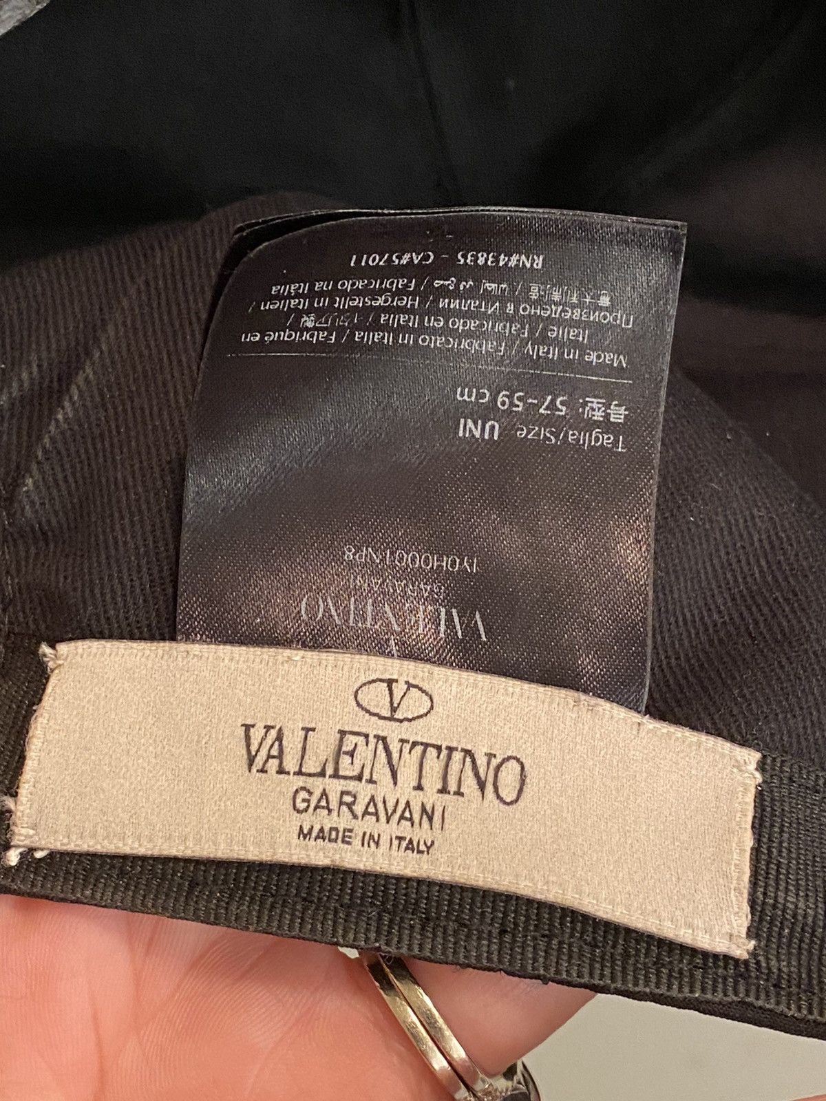 Designer × Valentino VALENTINO BLACK LEATHER BRIM ROCK STUD HAT Size ONE SIZE - 3 Thumbnail