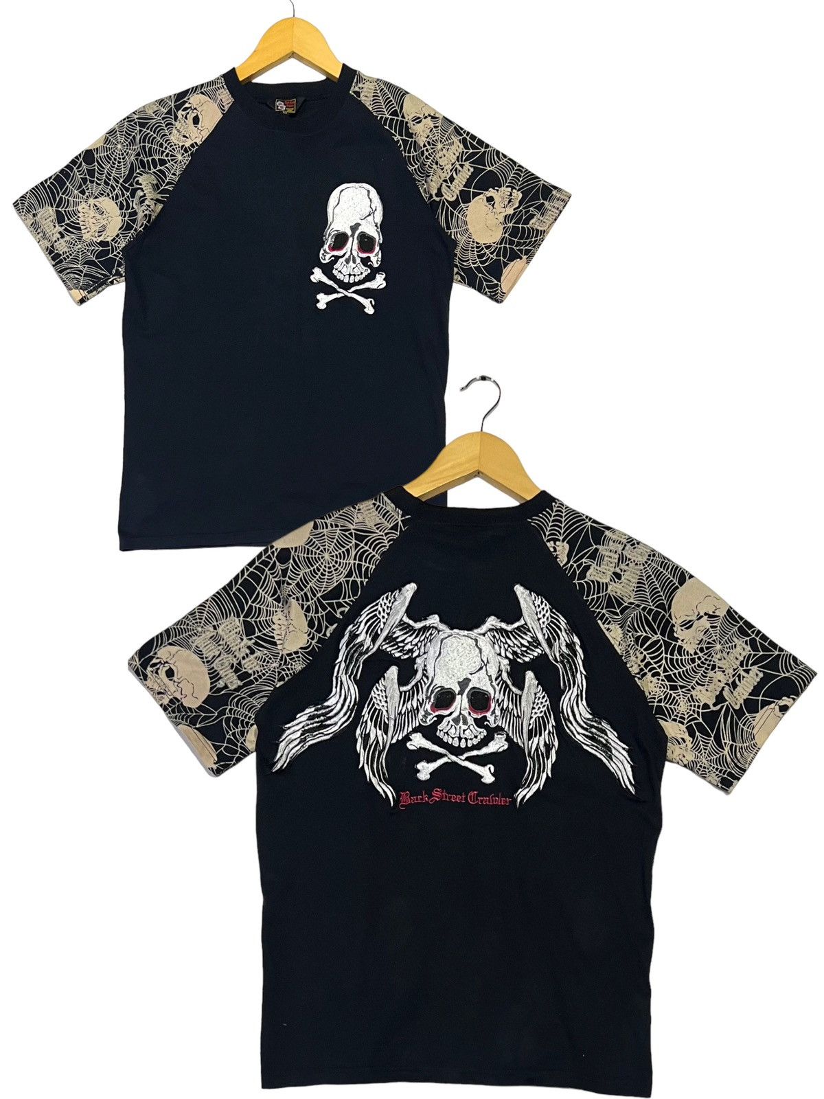 BACK STREET DOMESTIC JAPAN BIG EMBROIDERY SKULLS SHIRT
