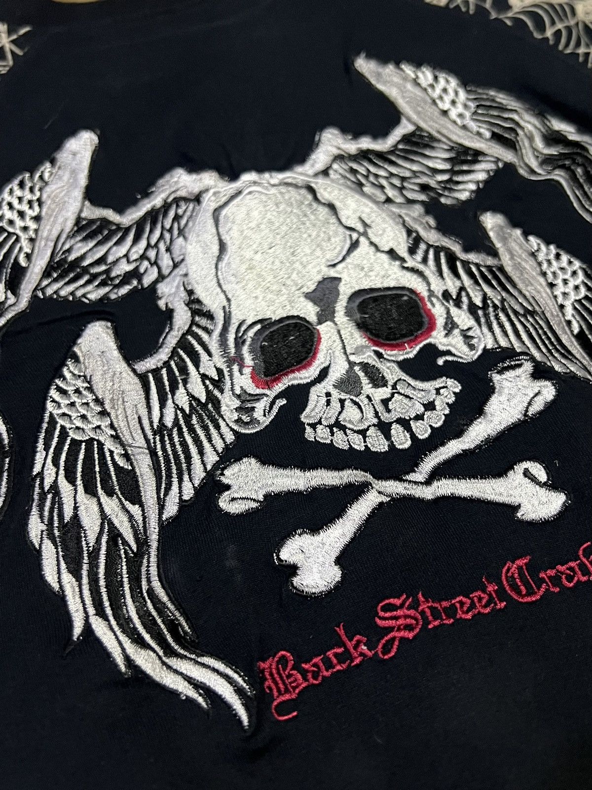 BACK STREET DOMESTIC JAPAN BIG EMBROIDERY SKULLS SHIRT