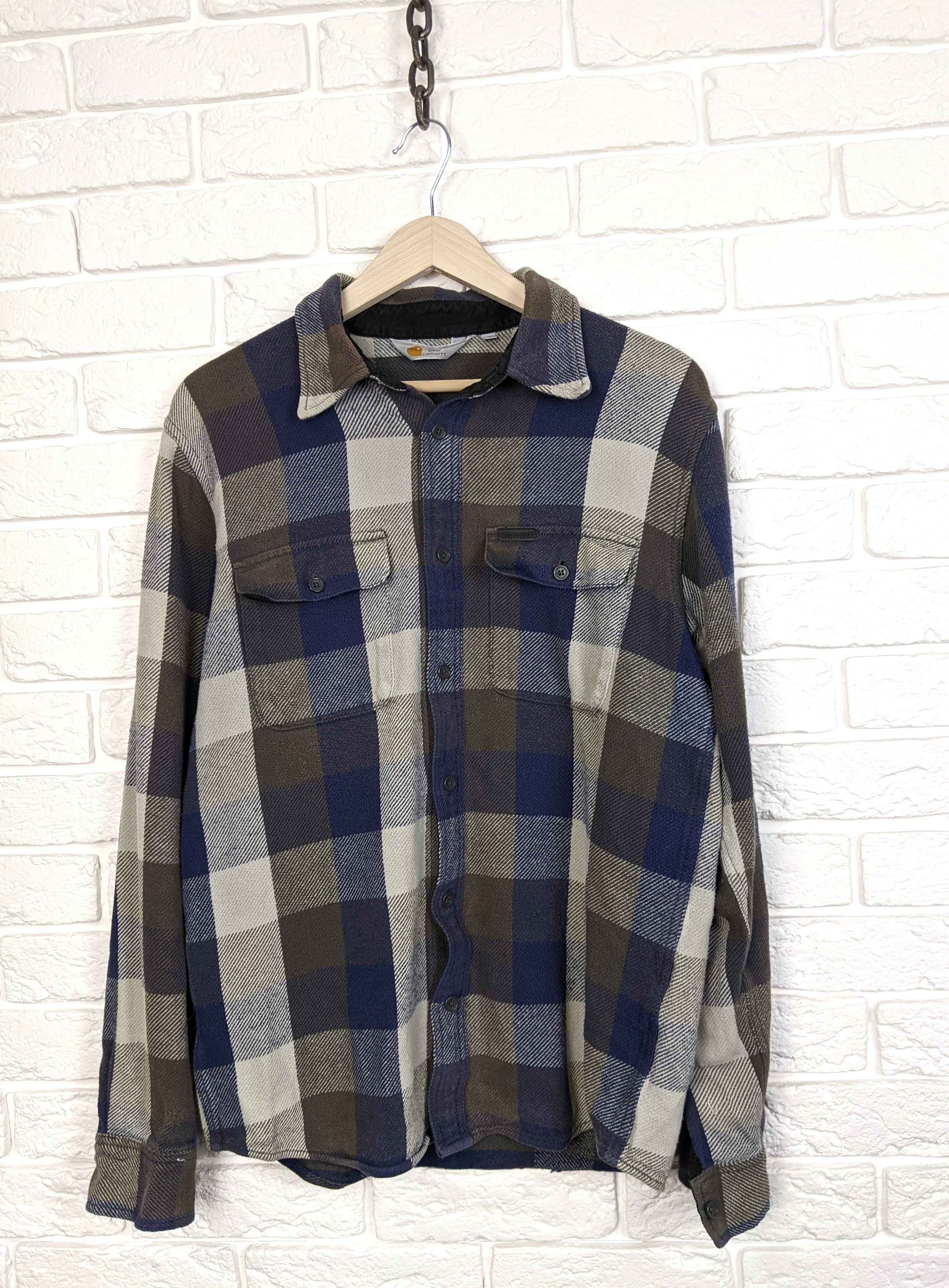Carhartt × Carhartt Wip × Vintage Carhartt Blue/Gray/Brown Flannel Shirt Size M Size US M / EU 48-50 / 2 - 1 Thumbnail