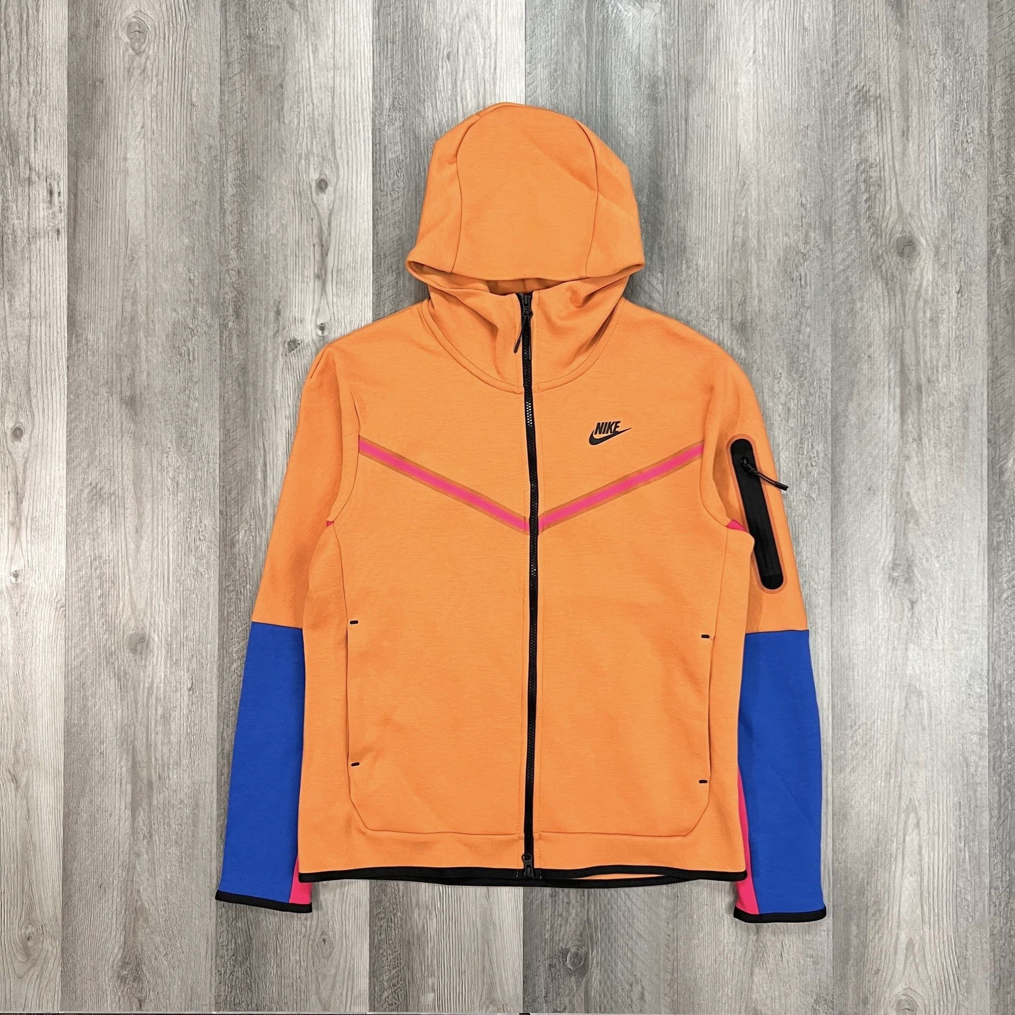 Nike Nike Tech Fleece Full Zip Hoodie Hot Curry Rush Pink Blue | Grailed