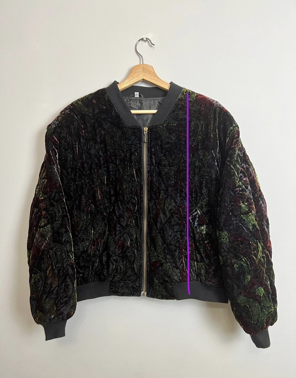 Vintage Rare Vintage Unbranded Avant Garde Velvet Opti Bomber Jacket Size US M / EU 48-50 / 2 - 9 Thumbnail