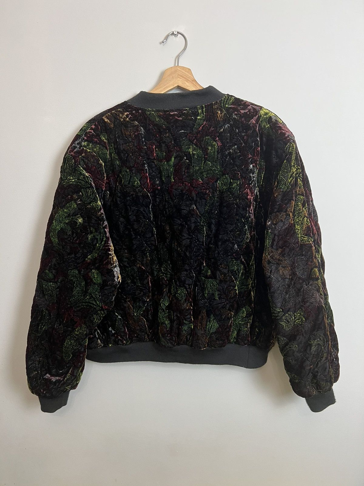 Vintage Rare Vintage Unbranded Avant Garde Velvet Opti Bomber Jacket Size US M / EU 48-50 / 2 - 2 Thumbnail