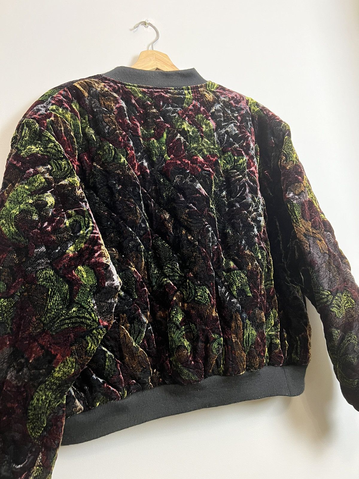 Vintage Rare Vintage Unbranded Avant Garde Velvet Opti Bomber Jacket Size US M / EU 48-50 / 2 - 4 Thumbnail