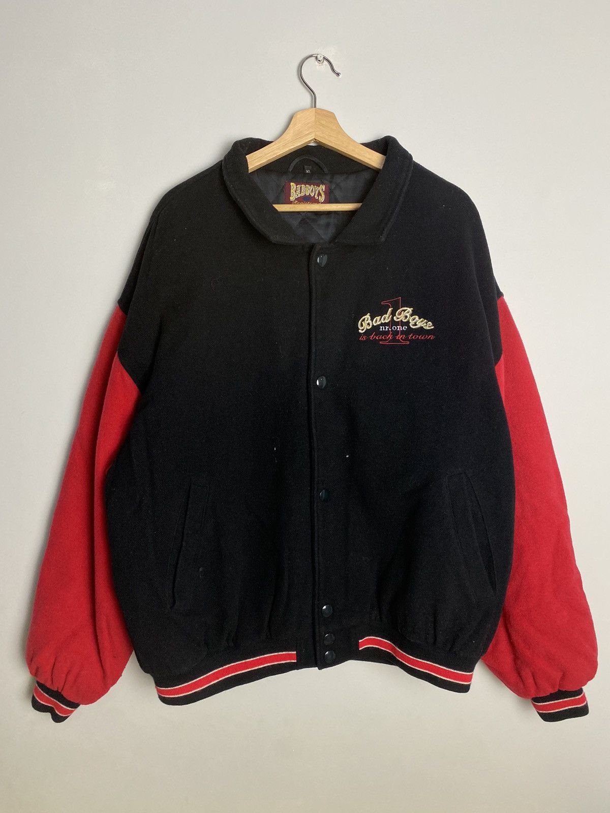 Vintage Rare Vintage 90s Bad Boys Wool Baseball College Jacket Size US XL / EU 56 / 4 - 2 Thumbnail
