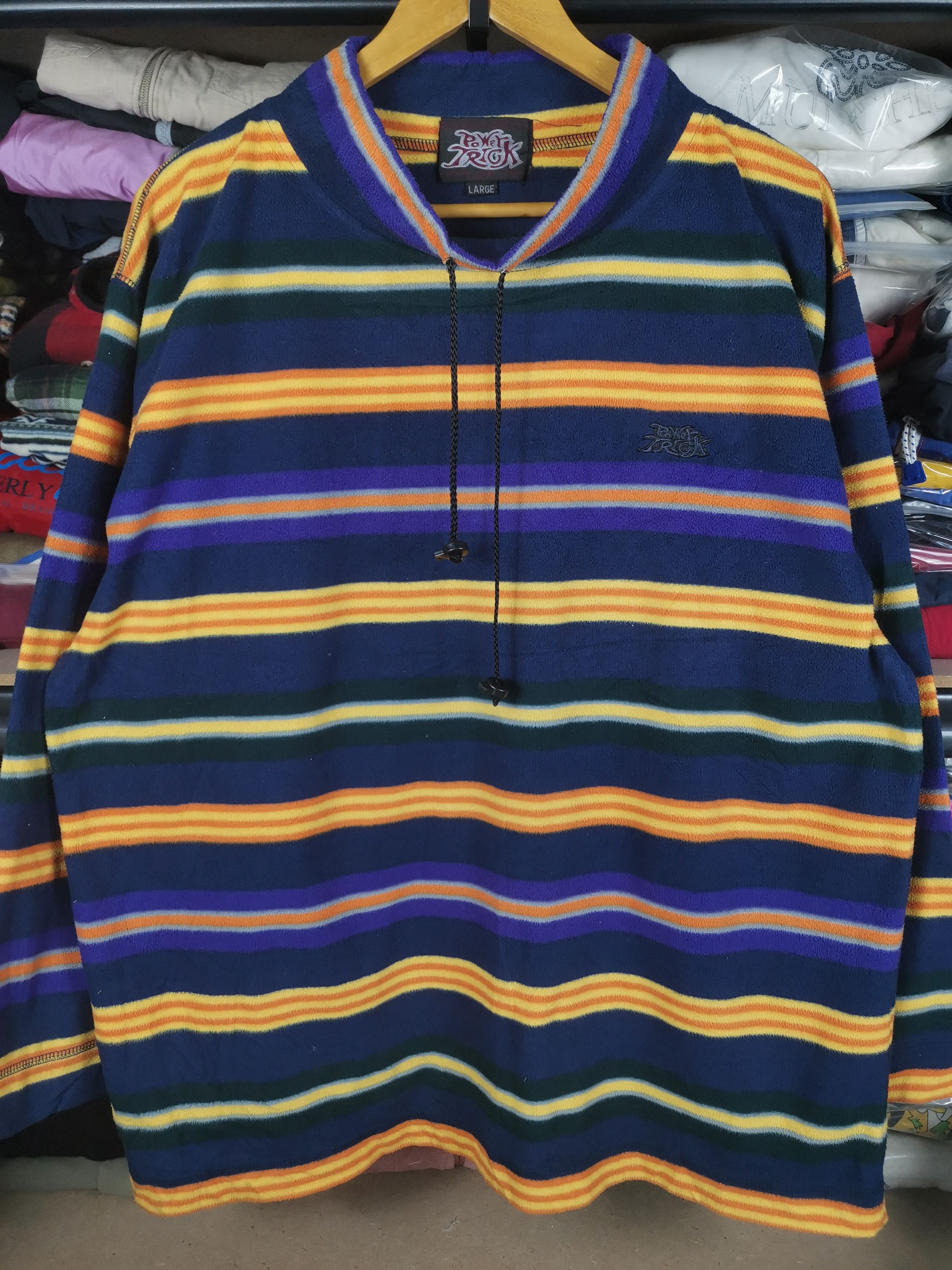 Vintage Japanese Brand Power Trick Rainbow Stripes Sweater