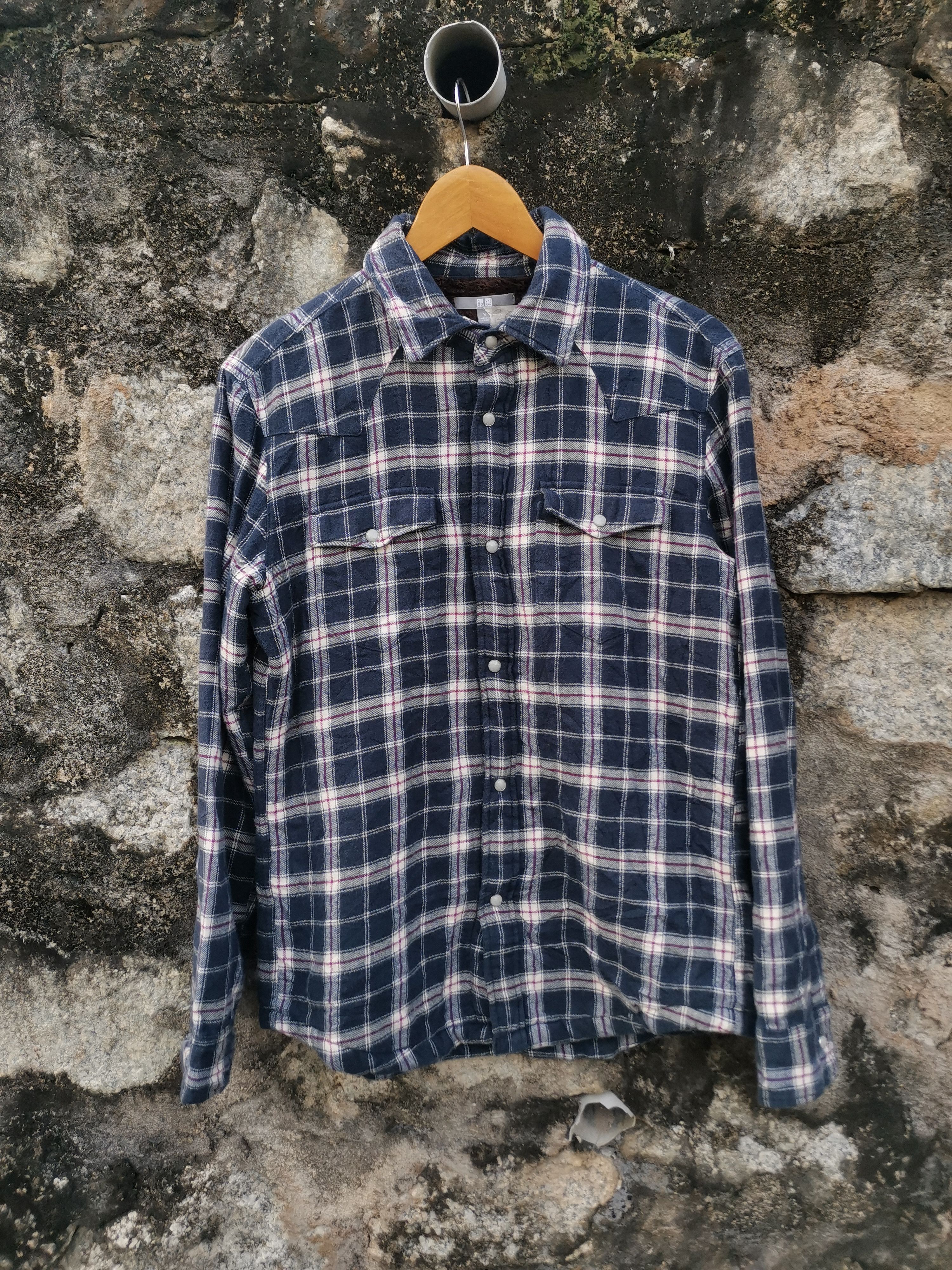 Japanese Brand Uniqlo Plaid Flannel Shirt Size US M / EU 48-50 / 2 - 1 Thumbnail