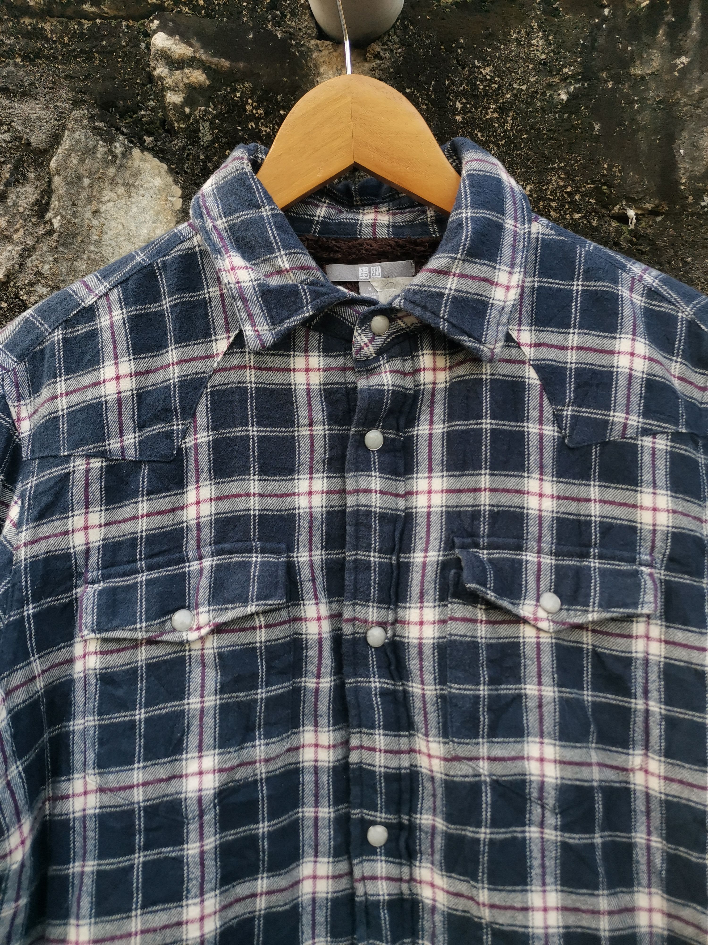 Japanese Brand Uniqlo Plaid Flannel Shirt Size US M / EU 48-50 / 2 - 2 Thumbnail
