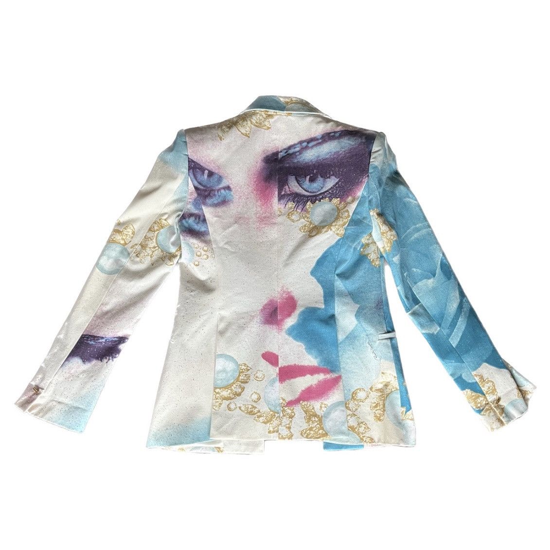 Roberto Cavalli Roberto Cavalli Rare multicolored face printed cotton blazer Size S / US 4 / IT 40 - 3 Thumbnail