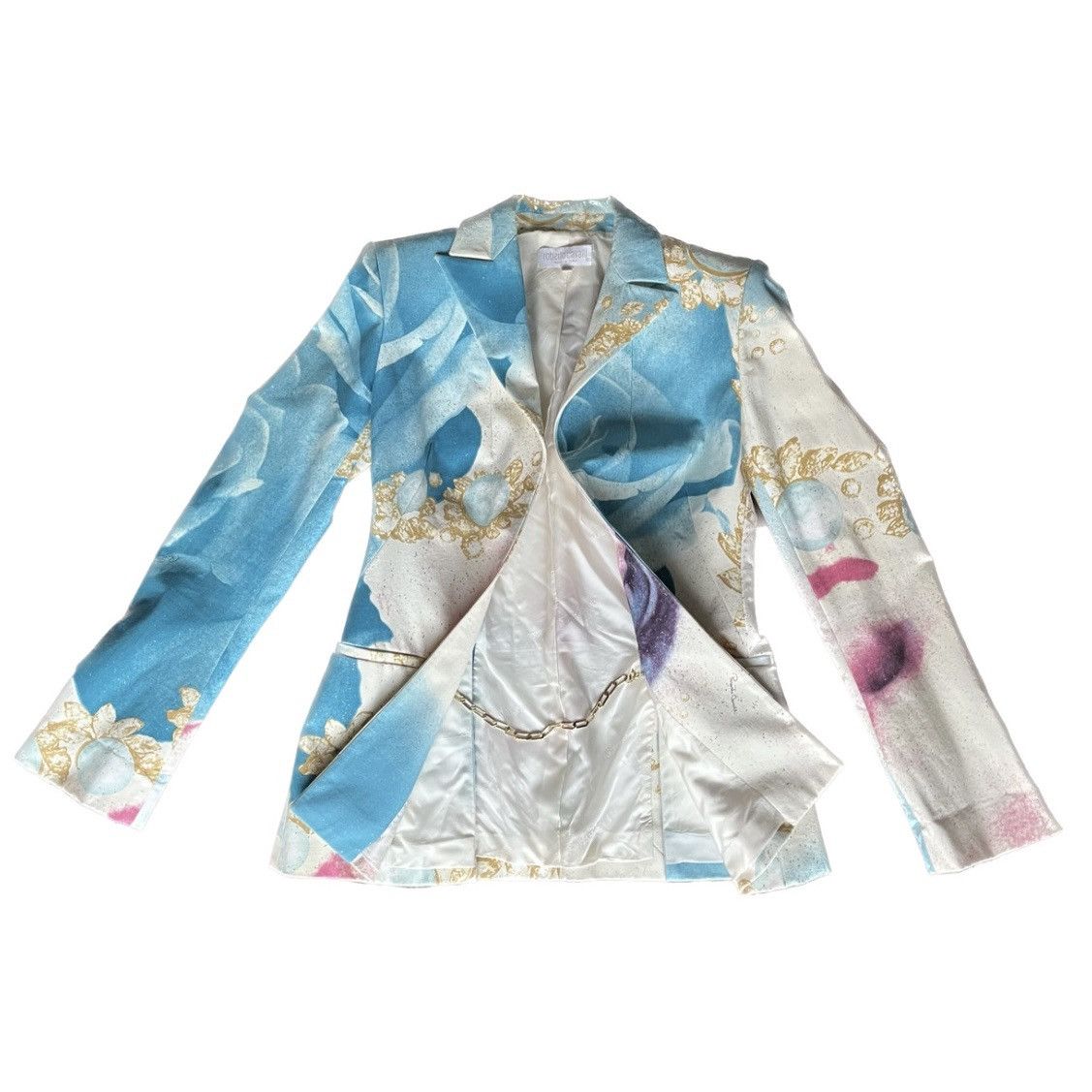 Roberto Cavalli Roberto Cavalli Rare multicolored face printed cotton blazer Size S / US 4 / IT 40 - 2 Thumbnail