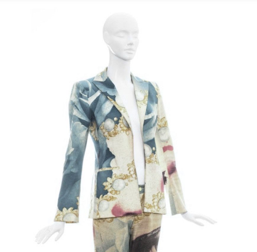 Roberto Cavalli Roberto Cavalli Rare multicolored face printed cotton blazer Size S / US 4 / IT 40 - 12 Thumbnail