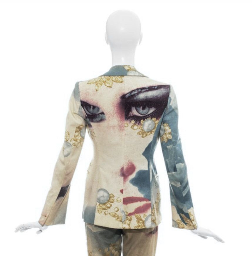 Roberto Cavalli Roberto Cavalli Rare multicolored face printed cotton blazer Size S / US 4 / IT 40 - 13 Thumbnail
