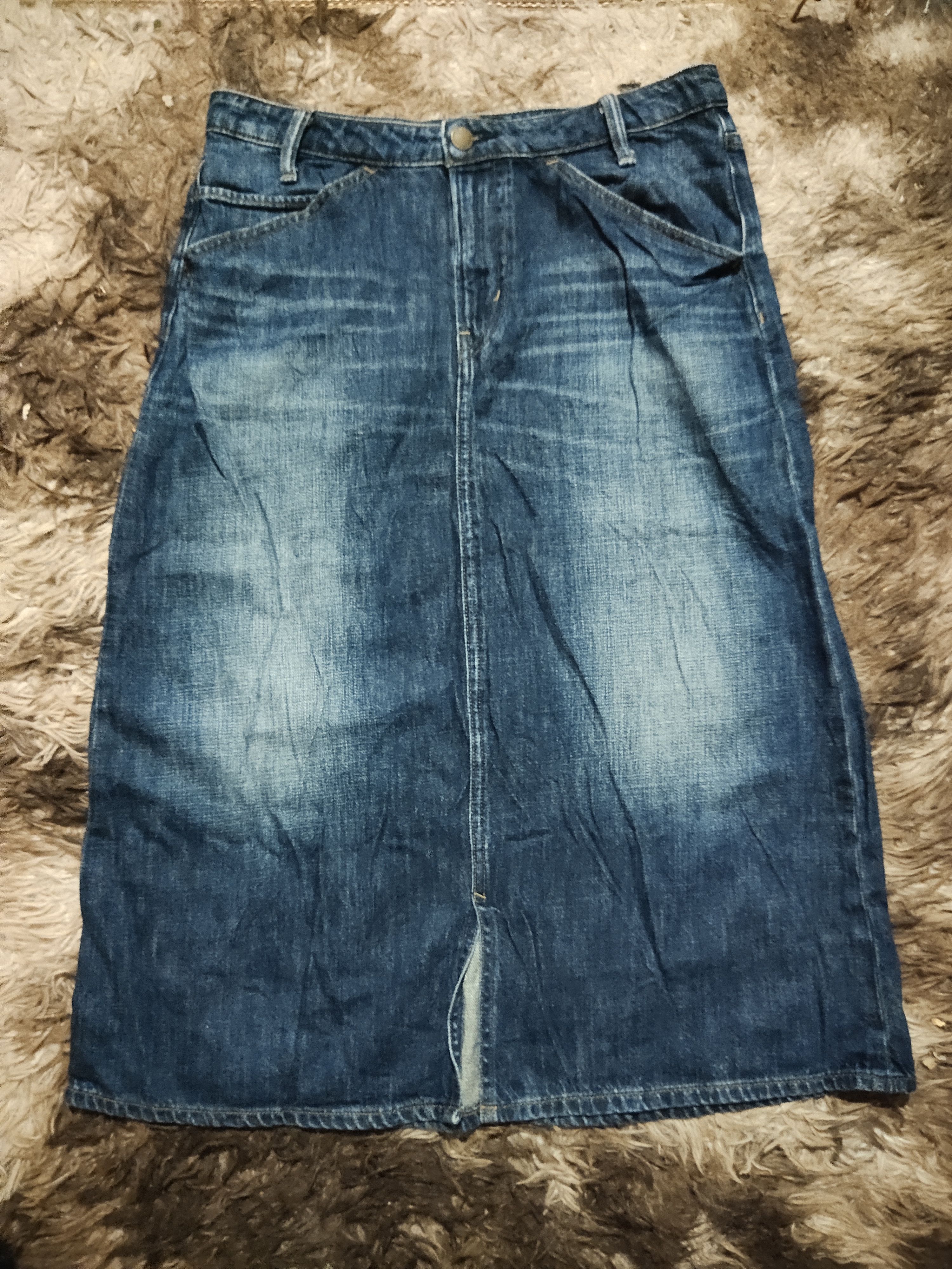 Heart market denim maxi skirt