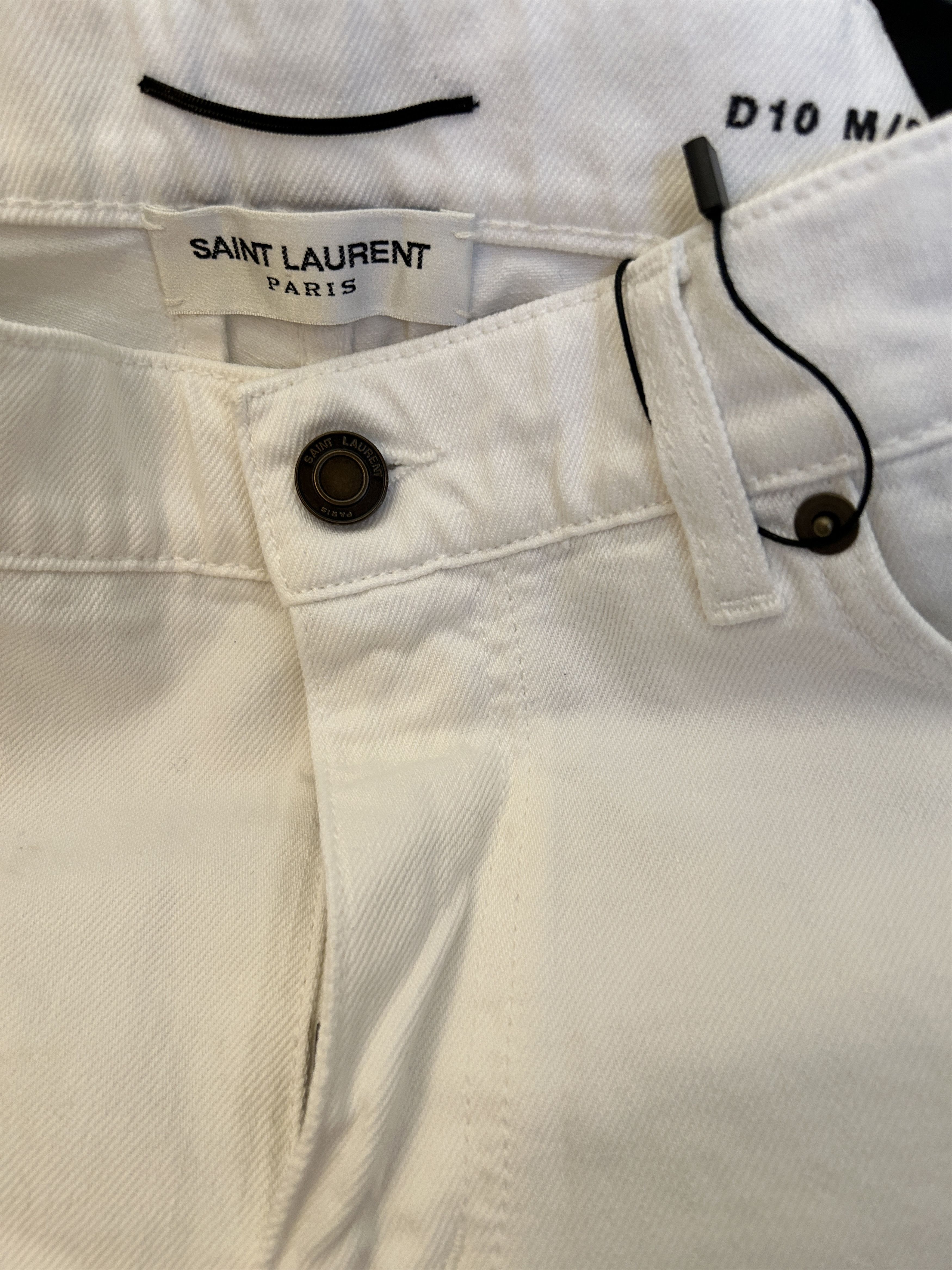 Hedi Slimane D10 M/SK-LW White Distressed Skinny Jeans 415452 y888L HEDI Size US 32 / EU 48 - 5 Thumbnail