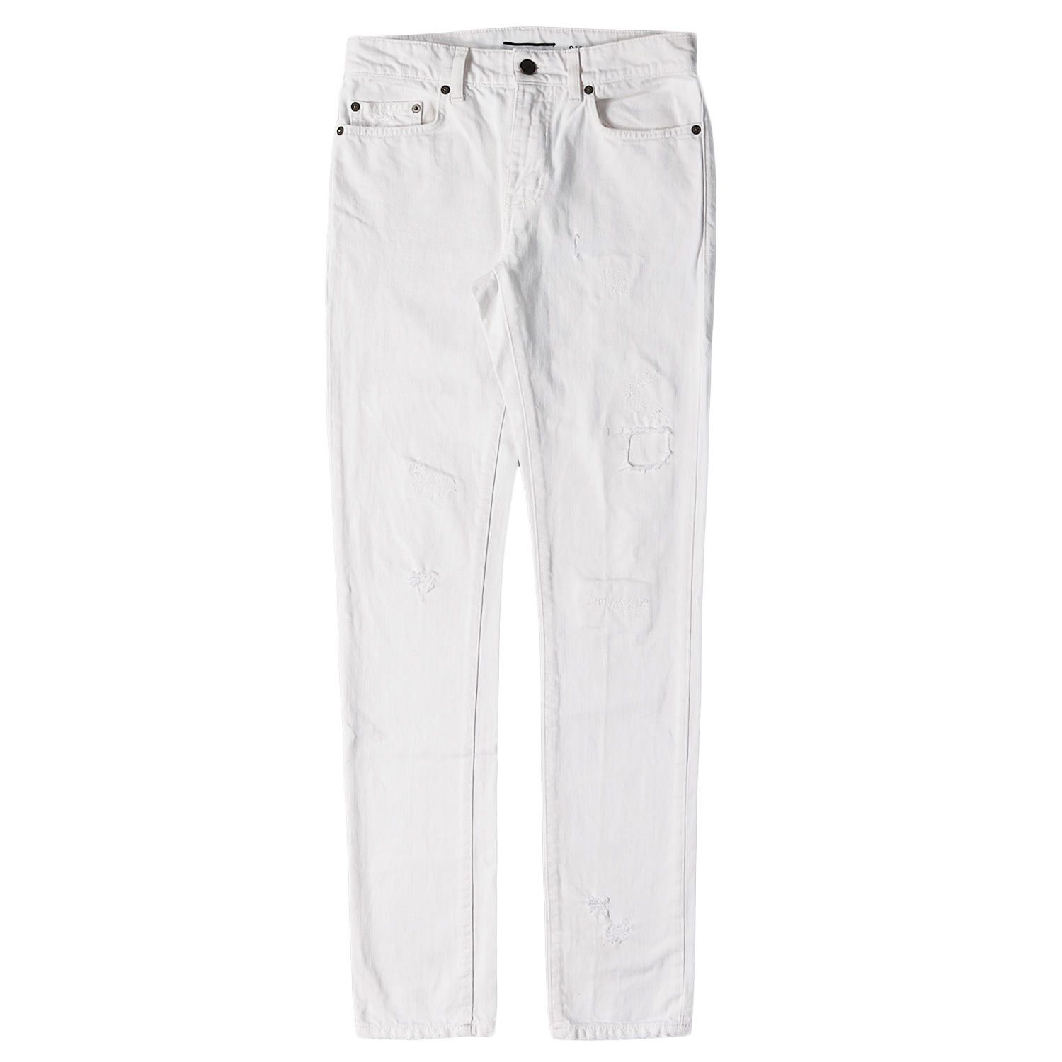 D10 M/SK-LW White Distressed Skinny Jeans 415452 y888L HEDI