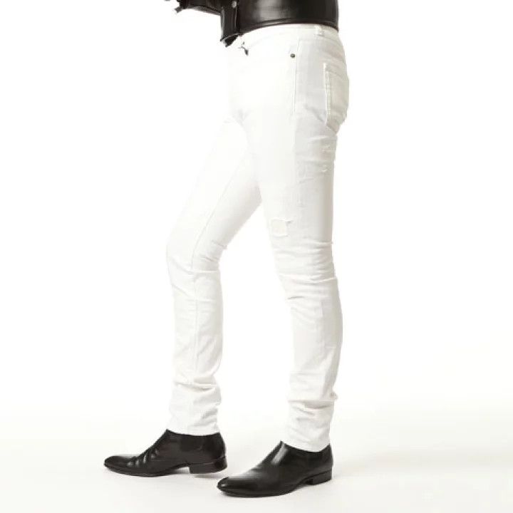 Hedi Slimane D10 M/SK-LW White Distressed Skinny Jeans 415452 y888L HEDI Size US 32 / EU 48 - 10 Thumbnail