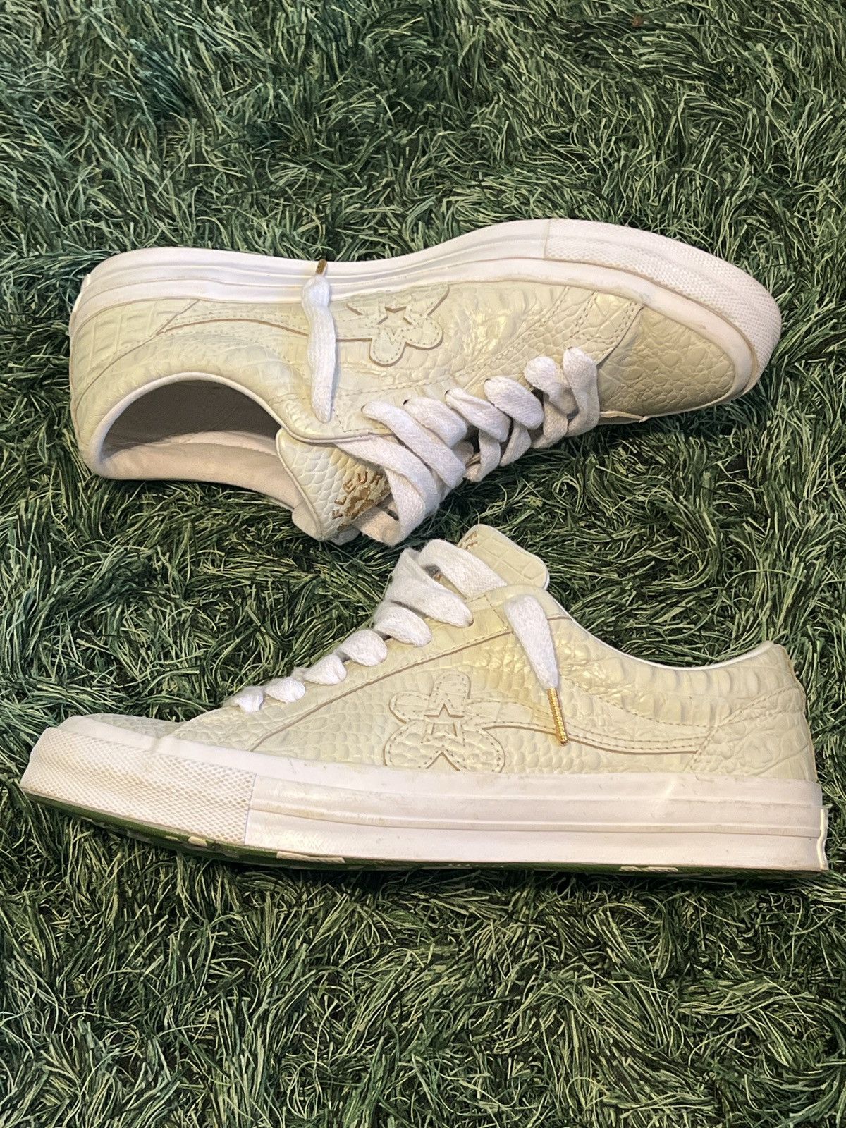 Converse × Golf le Fleur × Tyler The Creator 🐊 Gator Golf Le Fleur Cream Unos With Original Box 319/333 🐊 Size US 12 / EU 45 - 3 Thumbnail
